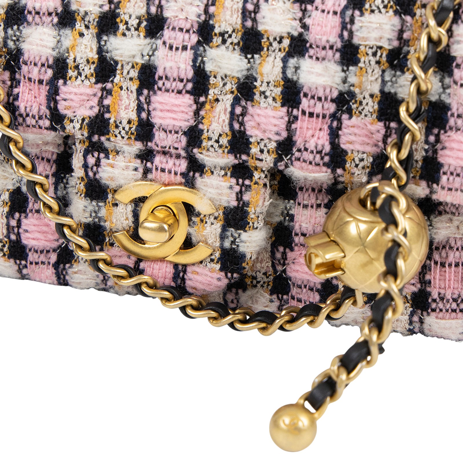 香奈兒 CHANEL Coco 20  肩背 斜背 毛呢 口蓋包  晶片款 粉毛呢金球COCO20 防塵袋