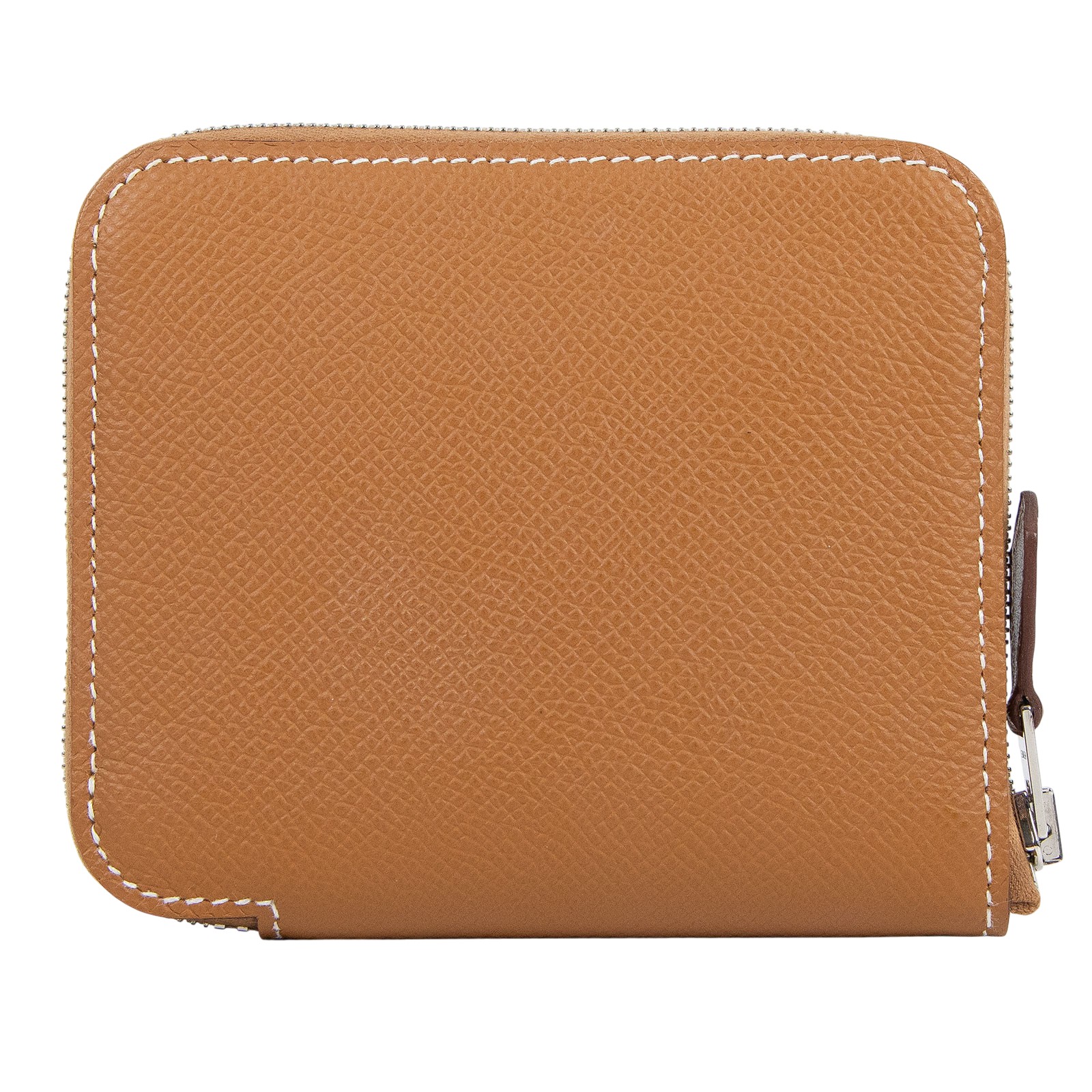 愛馬仕 Hermes SilkIn 拉鍊 絲巾 短夾 錢包 SILK B刻 B刻 金棕絲巾短夾　日曬變色 原廠盒子