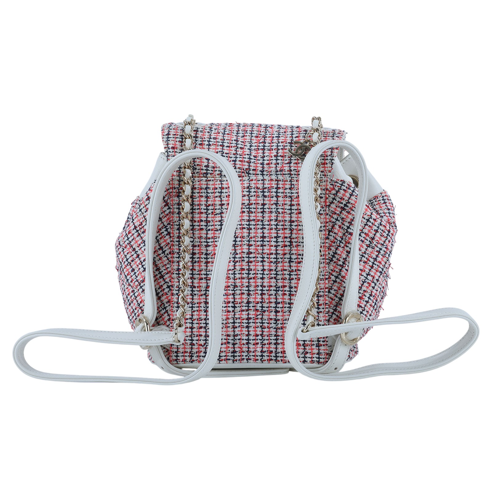 香奈兒 CHANEL 紅白 毛呢 後背包 雙C LOGO 粉色 AS0352 27開紅白毛呢後背包 防塵袋