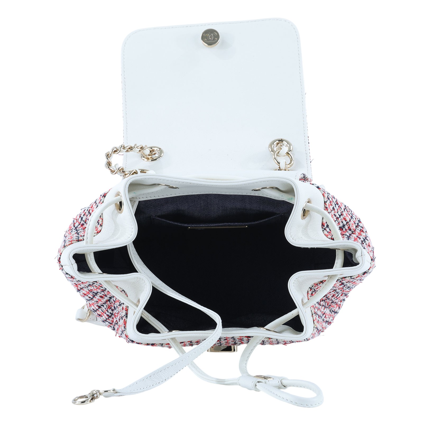 香奈兒 CHANEL 紅白 毛呢 後背包 雙C LOGO 粉色 AS0352 27開紅白毛呢後背包 防塵袋