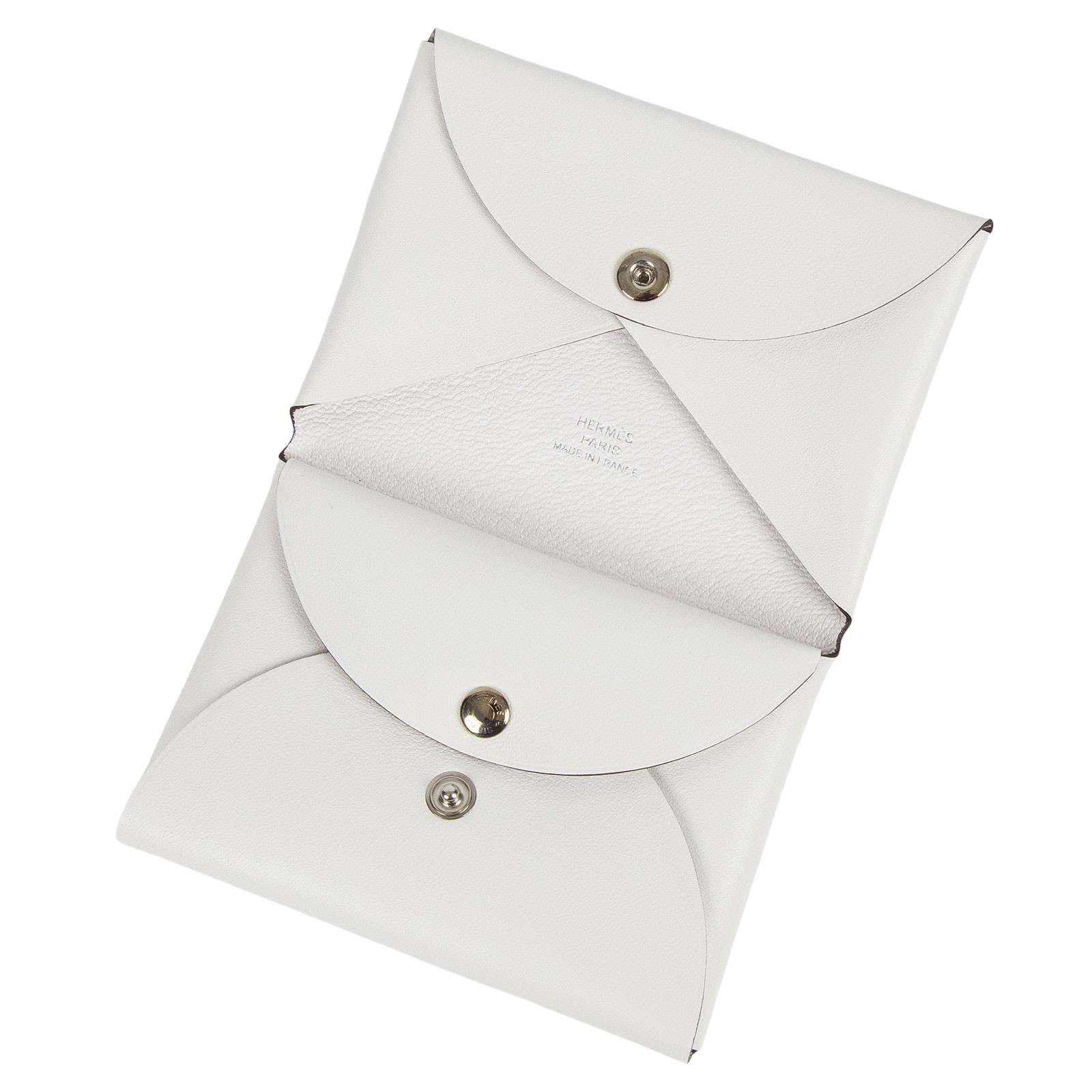 愛馬仕 Hermes Calvi Duo 卡包 白色 銀色五金 H084720CK01 /B刻 白CALVI DUO 彩圖款 原廠盒子