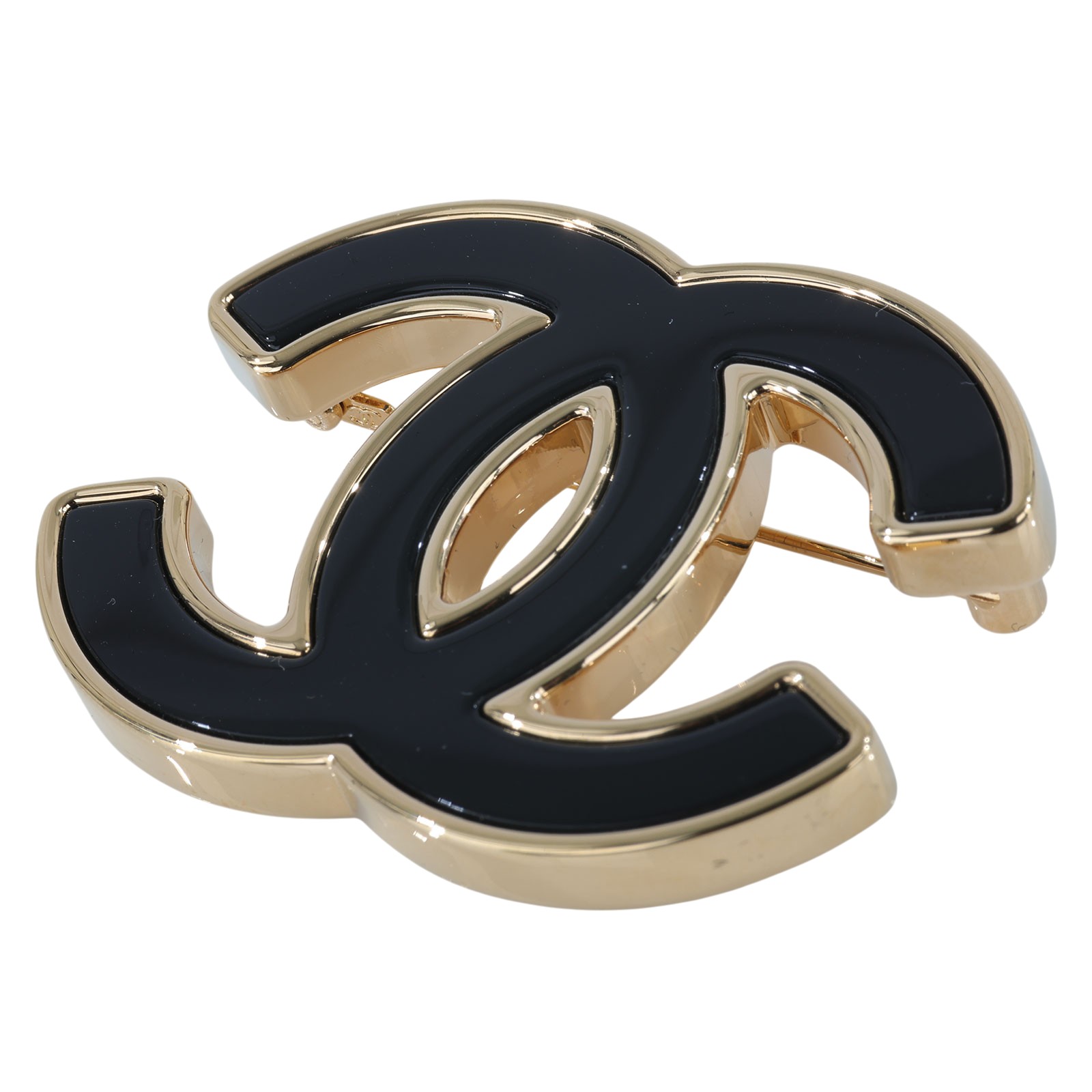 香奈兒 CHANEL 雙C LOGO 胸針 黑色 金色 B24B 黑雙C胸針 原廠盒子