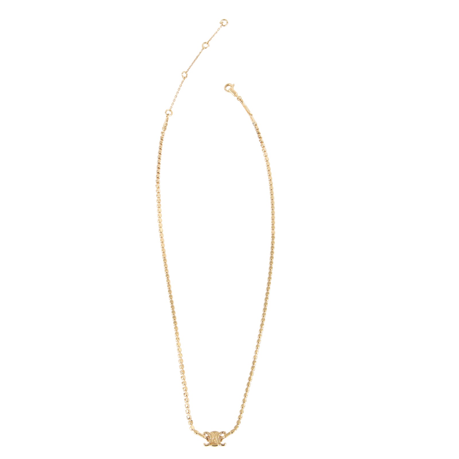 思琳 CELINE Triomphe 黃銅 迷你項鍊 460MS6BRA 金色凱旋項鍊 原廠盒子/防塵袋