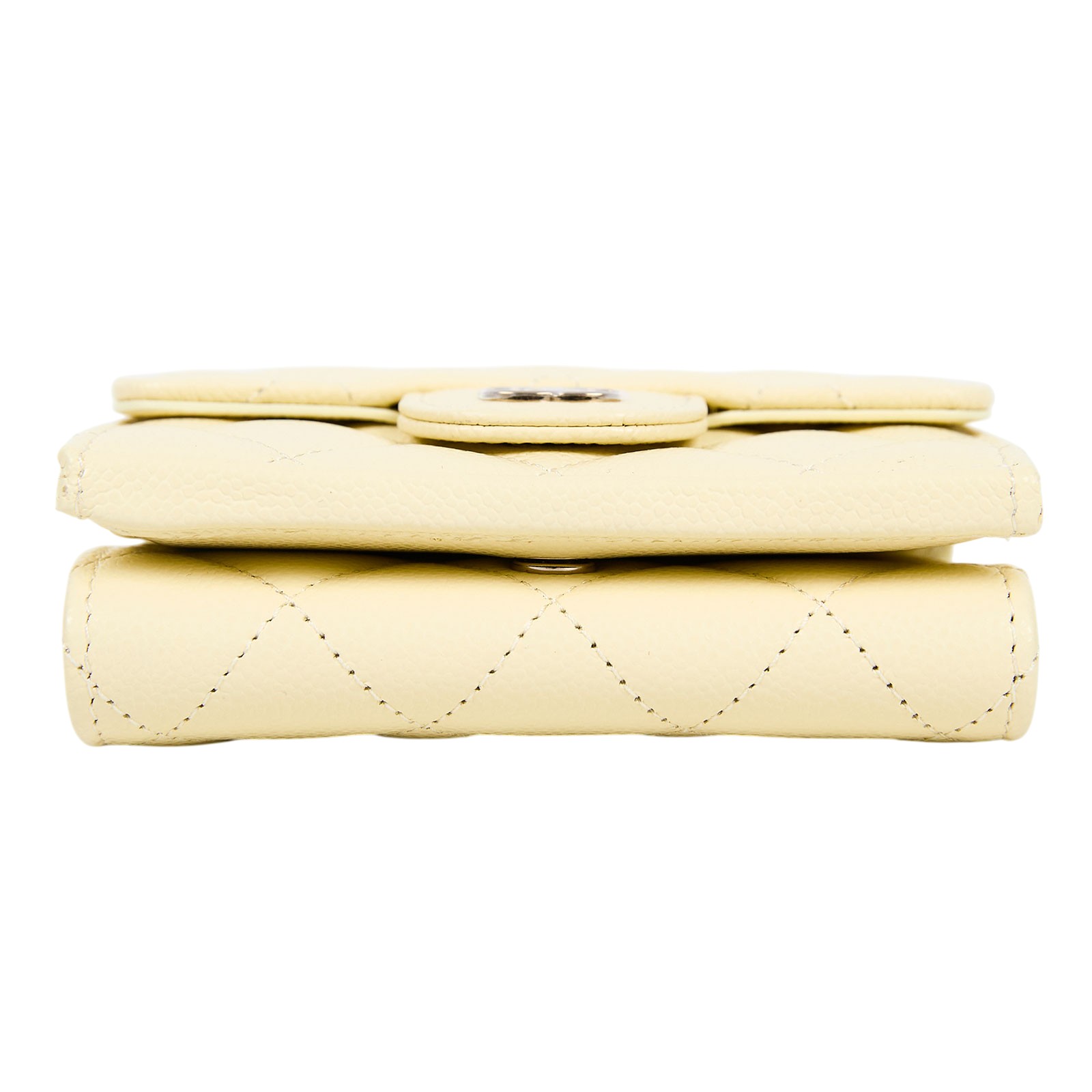 香奈兒 CHANEL 錢包 短夾 AP0230 晶片款 小雞荔枝黃三折短夾 原廠盒子/防塵袋