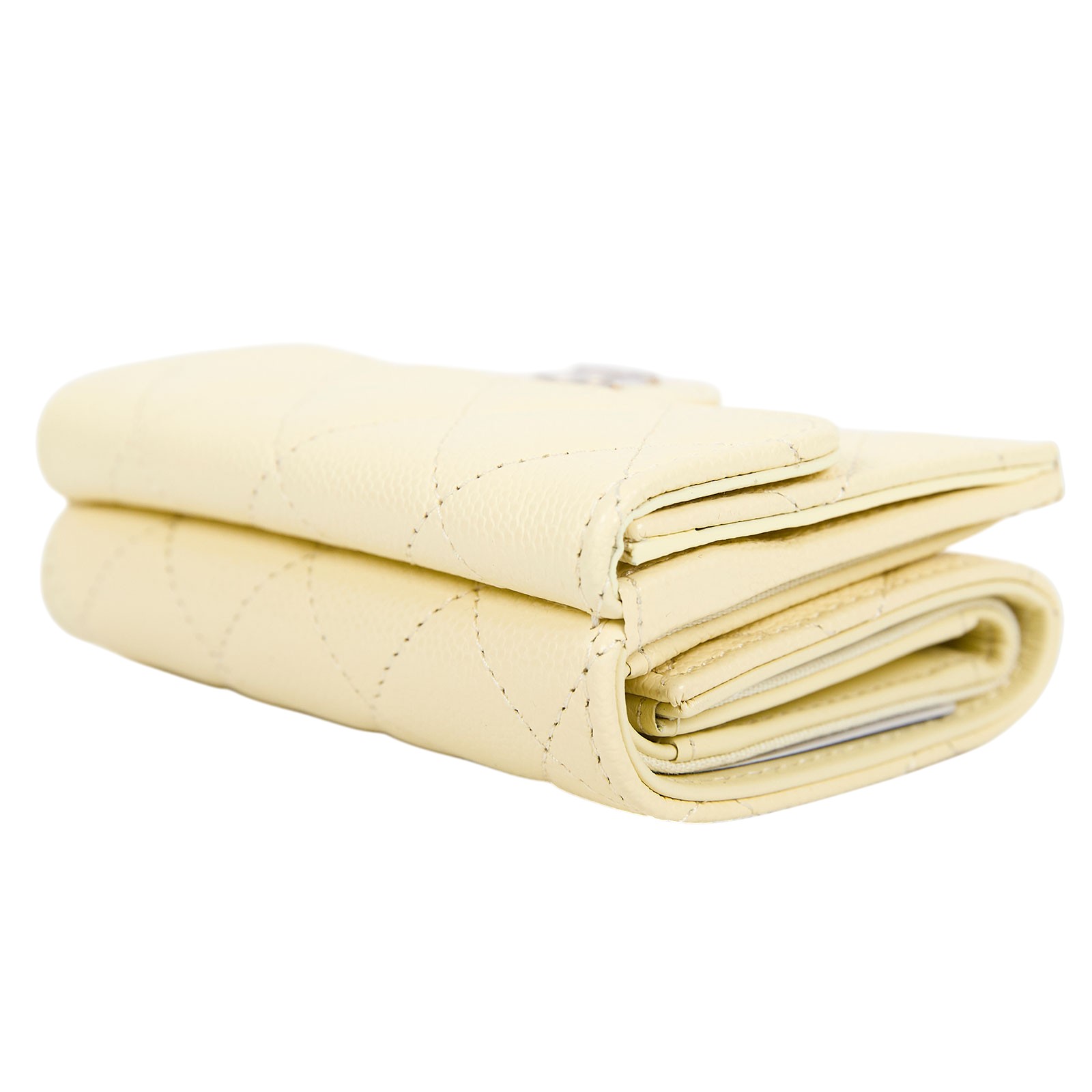 香奈兒 CHANEL 錢包 短夾 AP0230 晶片款 小雞荔枝黃三折短夾 原廠盒子/防塵袋