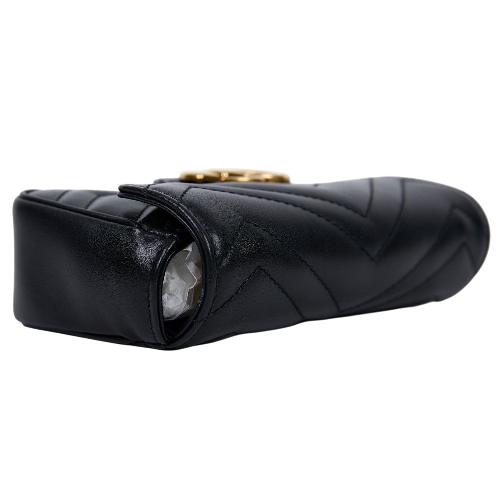 古馳 GUCCI GG Mormont 絎縫 超迷你袋 476433 DTDCT 黑MARMONT MINI 防塵袋