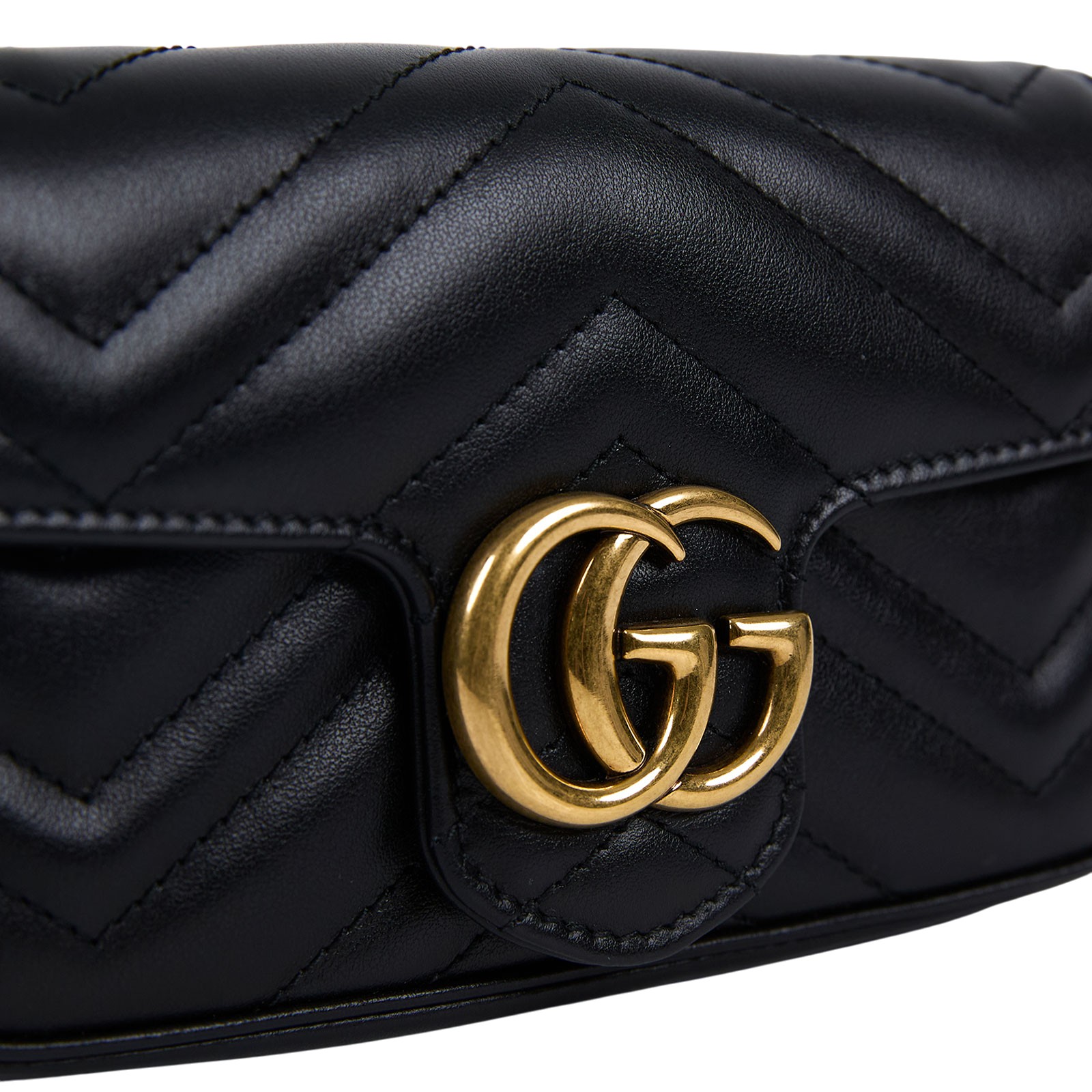 古馳 GUCCI GG Mormont 絎縫 超迷你袋 476433 DTDCT 黑MARMONT MINI 防塵袋