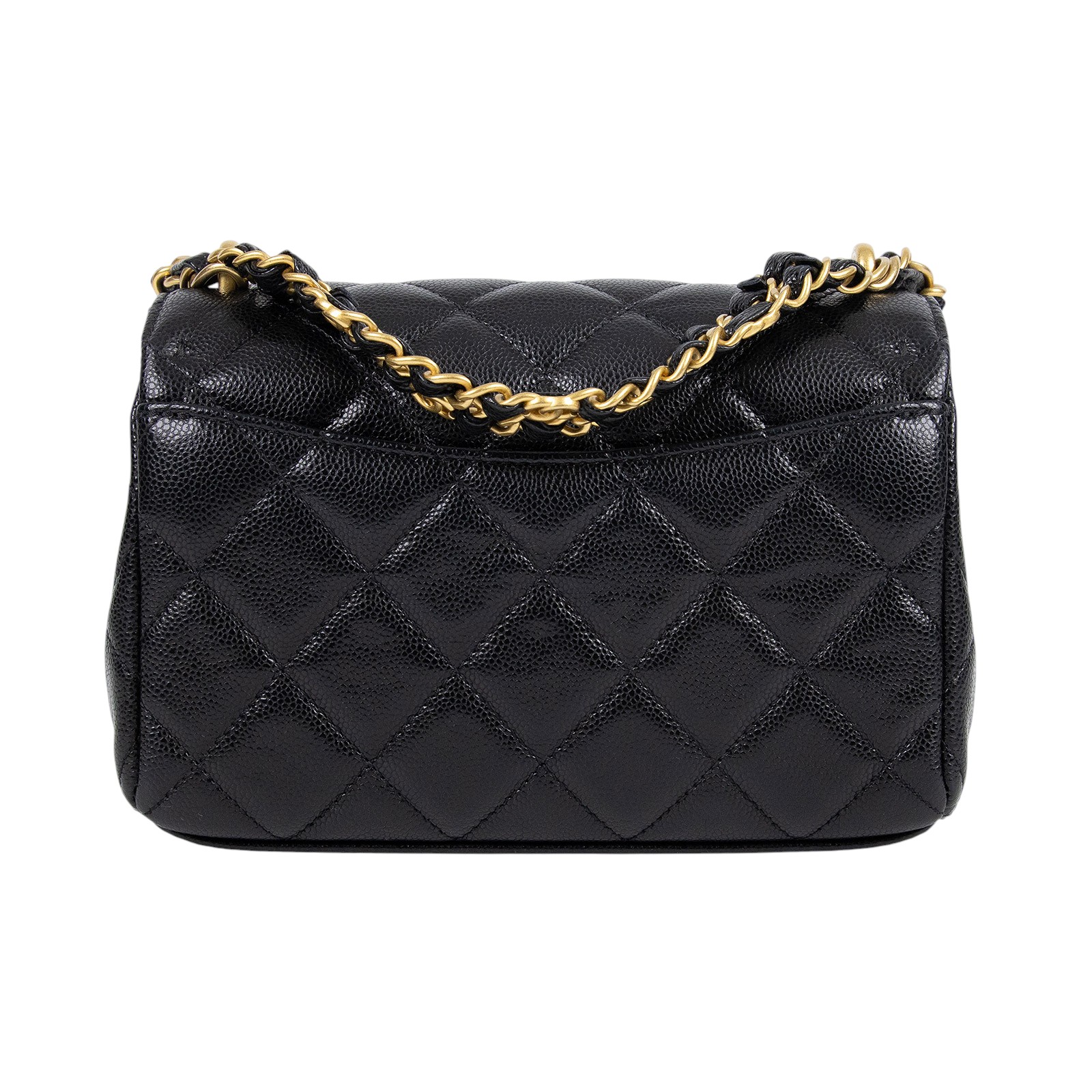 香奈兒 CHANEL 口蓋包 迷你 AS5239 B19405 晶片款 黑荔枝雙金鍊包 原廠盒子/防塵袋/購買證明