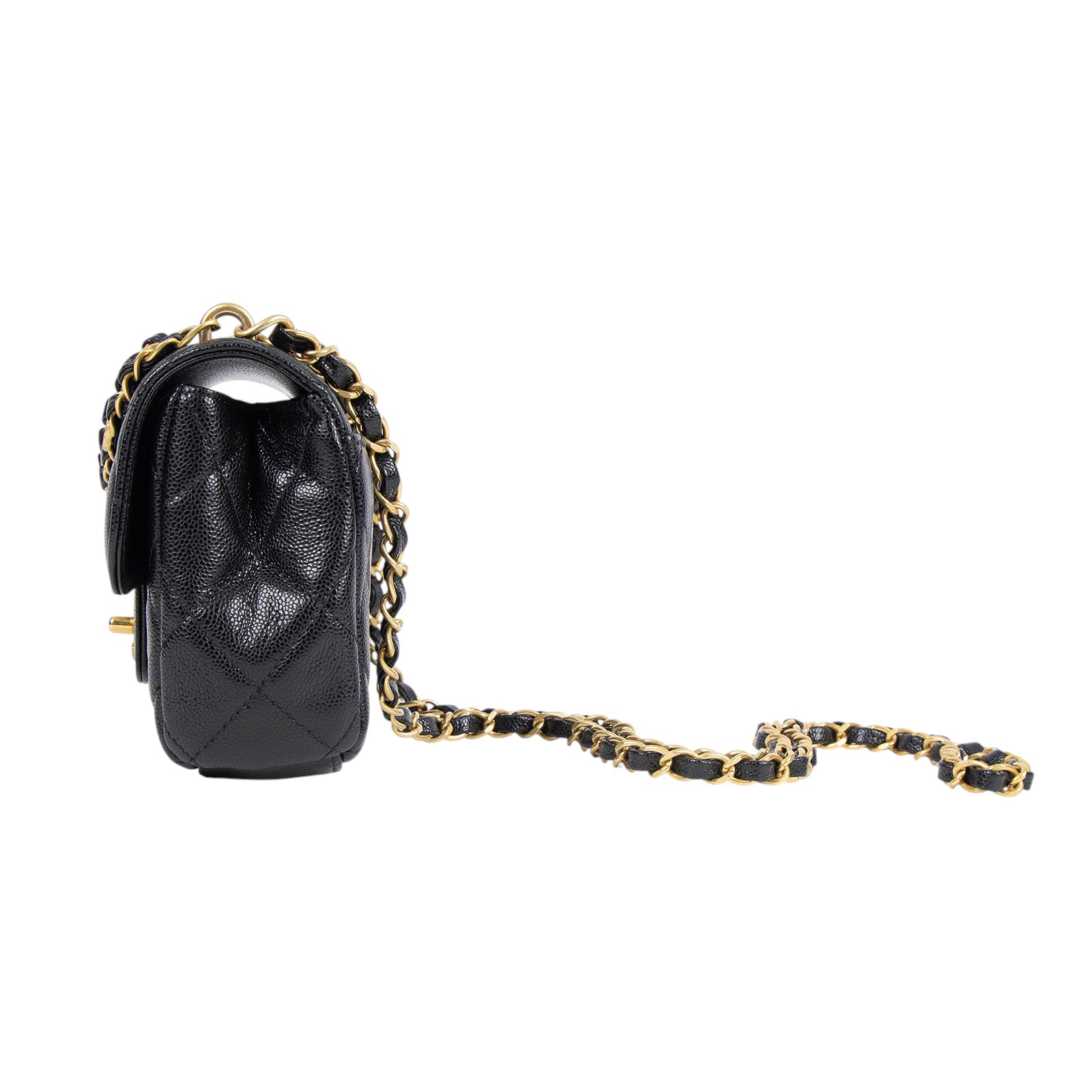 香奈兒 CHANEL 口蓋包 迷你 AS5239 B19405 晶片款 黑荔枝雙金鍊包 原廠盒子/防塵袋/購買證明