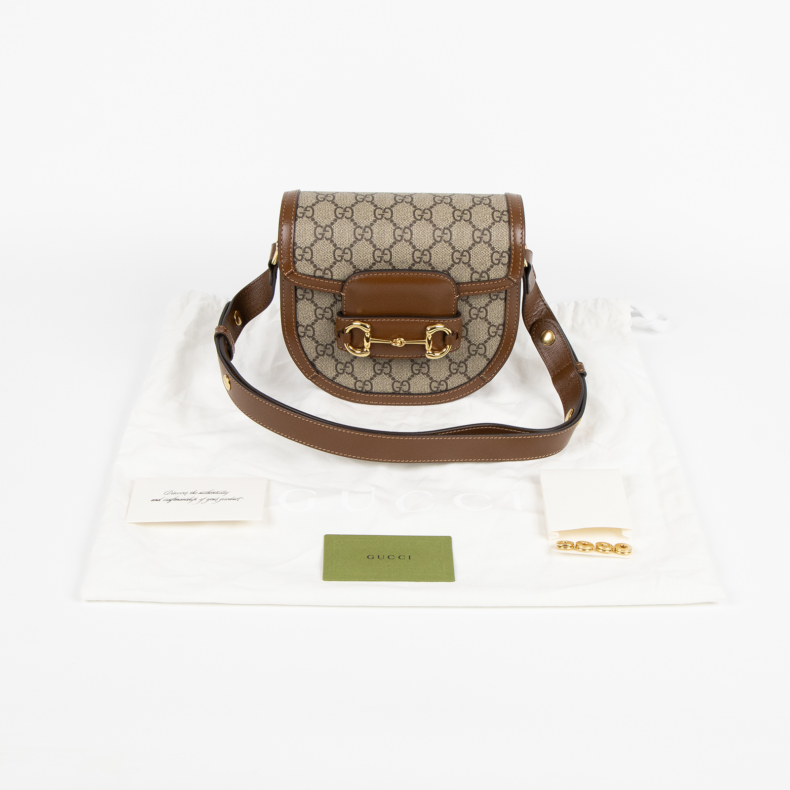 古馳 GUCCI Horsebit 1955 圓形 迷你袋 760191 92TCG 棕1955馬鞍包 防塵袋