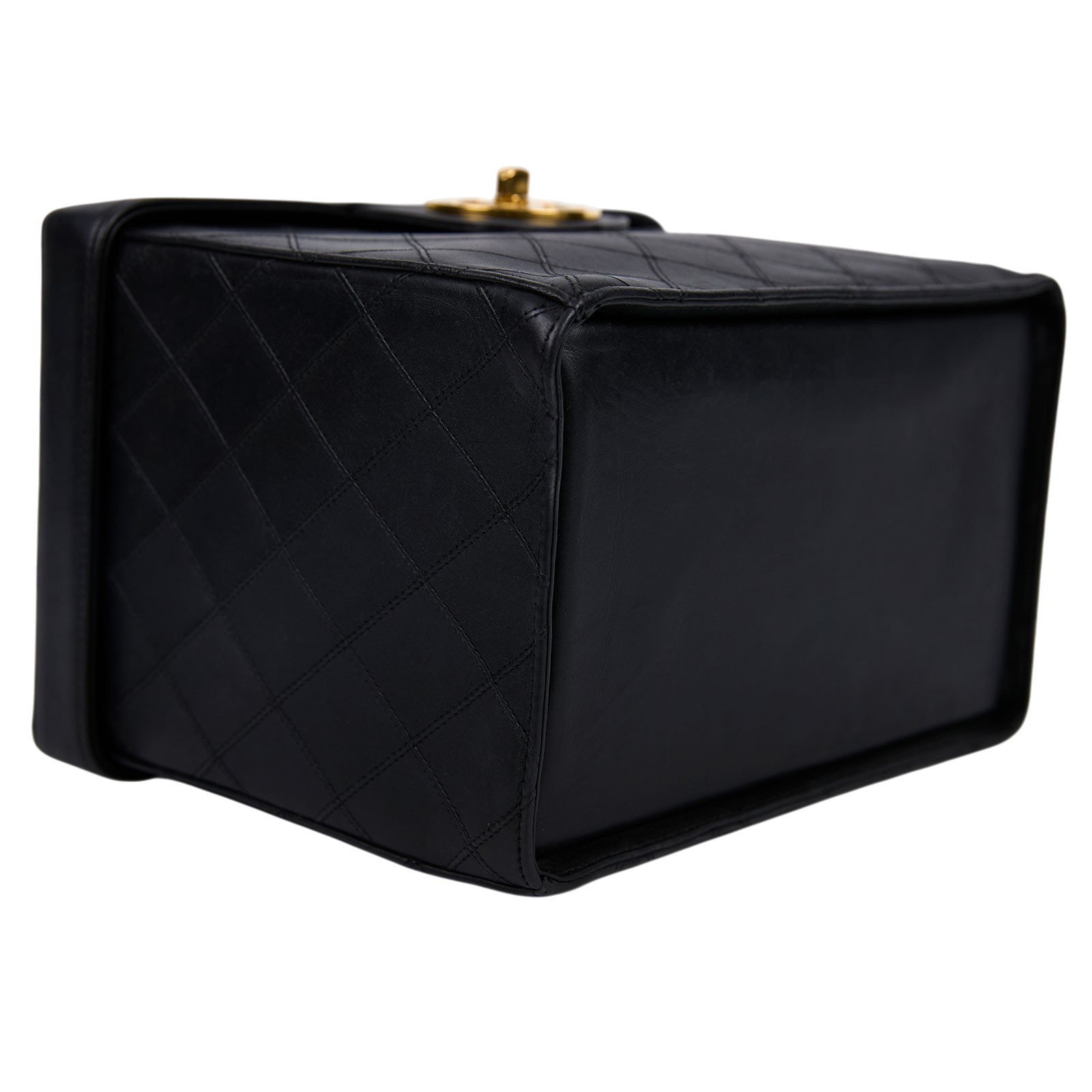 香奈兒 CHANEL Vanity 化妝箱 A01620 2開黑金手提VANITY　無背帶 無附屬品