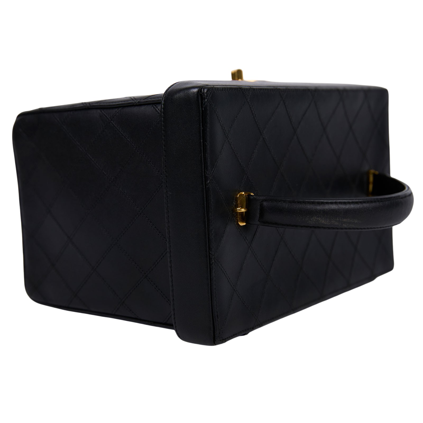 香奈兒 CHANEL Vanity 化妝箱 A01620 2開黑金手提VANITY　無背帶 無附屬品