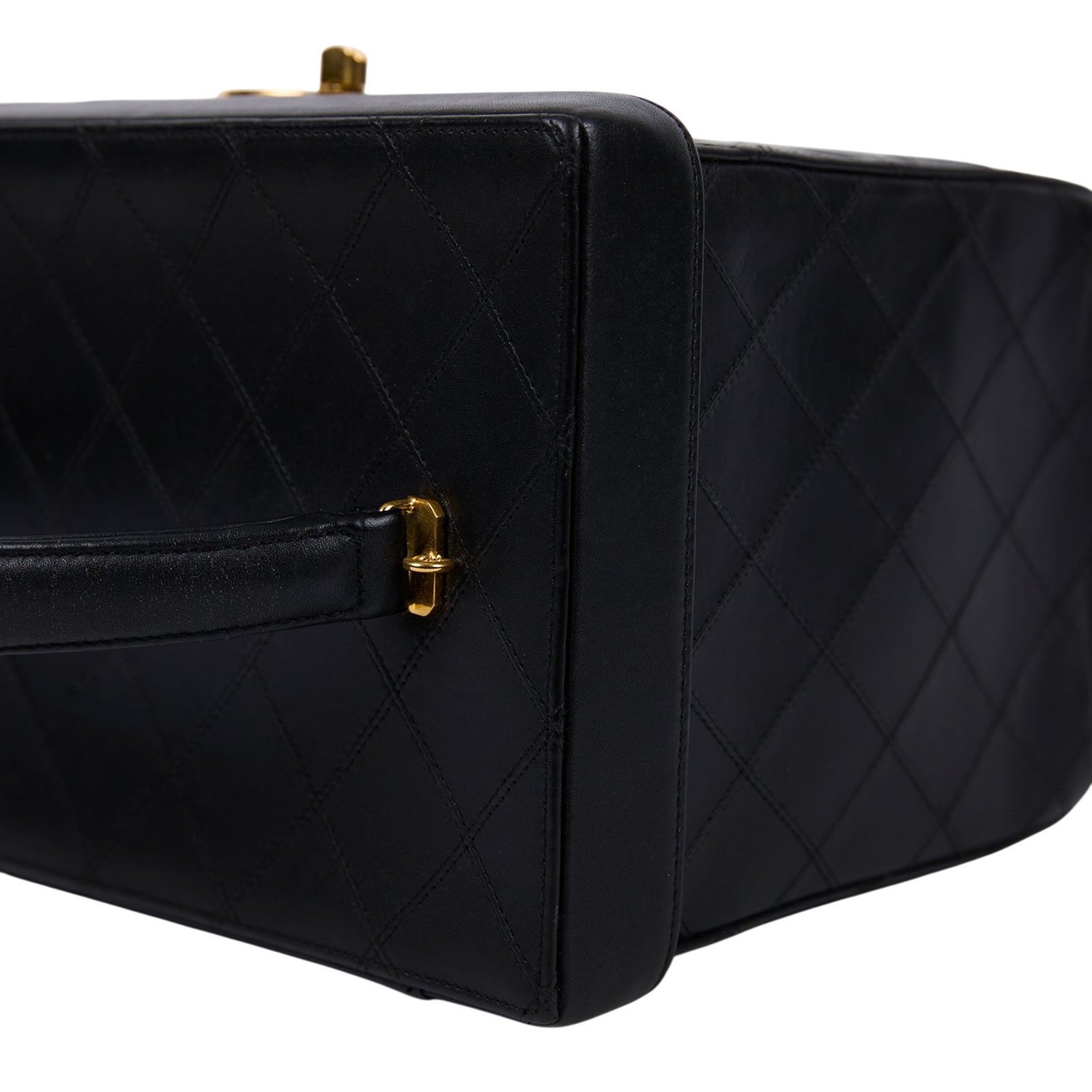 香奈兒 CHANEL Vanity 化妝箱 A01620 2開黑金手提VANITY　無背帶 無附屬品