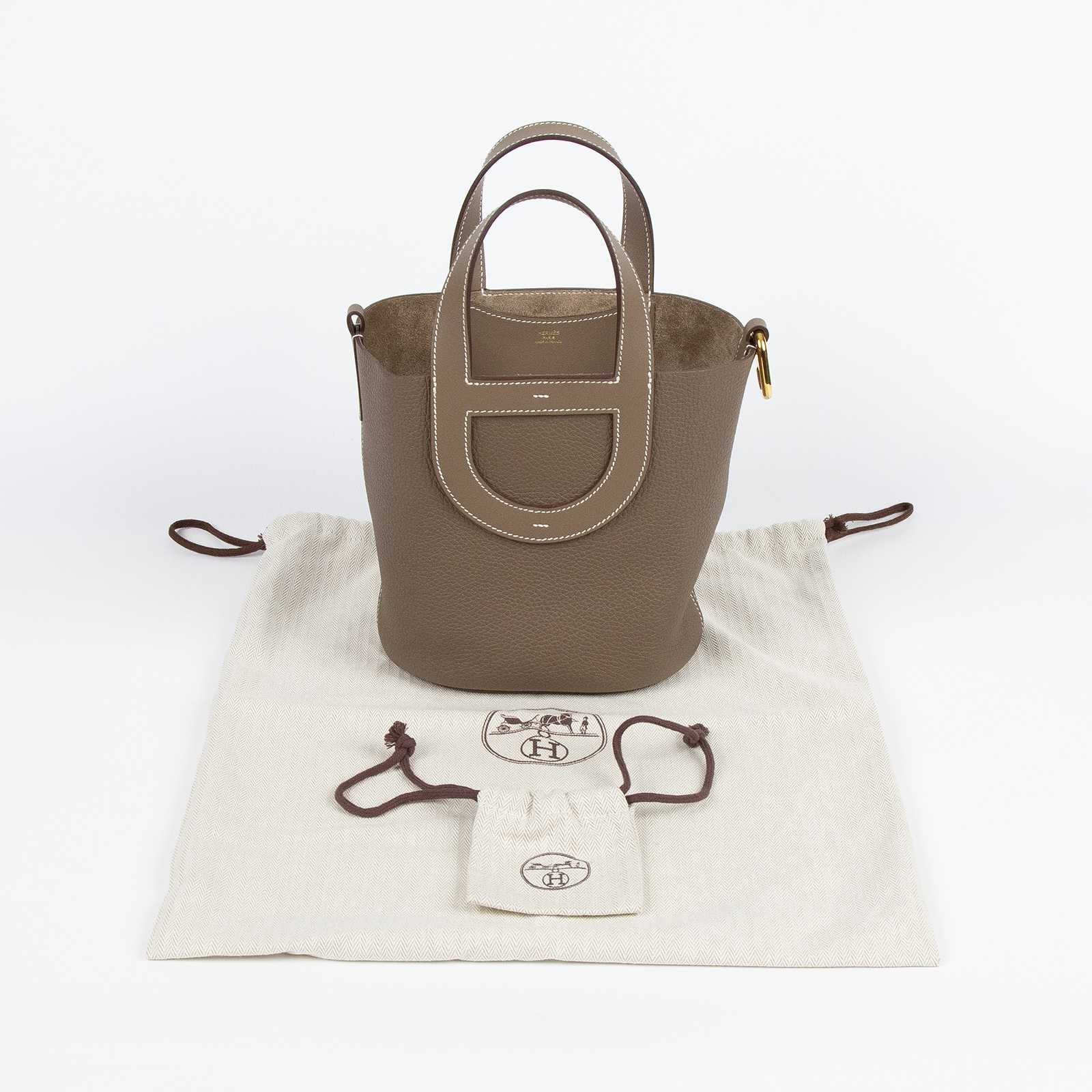 愛馬仕 Hermes In The Loop 18  豬鼻 菜籃子包 ITL18 U刻 大象灰IN THE LOOP 18 防塵袋