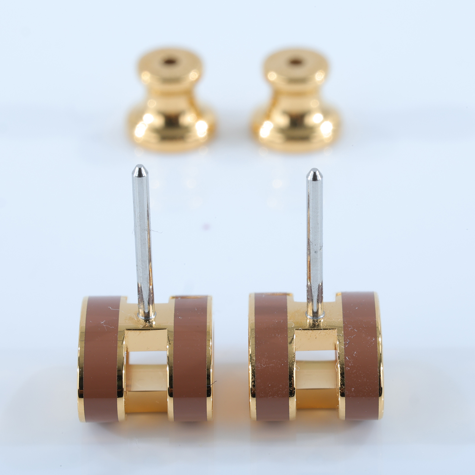 愛馬仕 Hermes Mini Pop H 耳釘 新金色 H608002FOA9 /GD.12.23 MINI POP H耳環 原廠盒子/防塵袋/購買證明影本