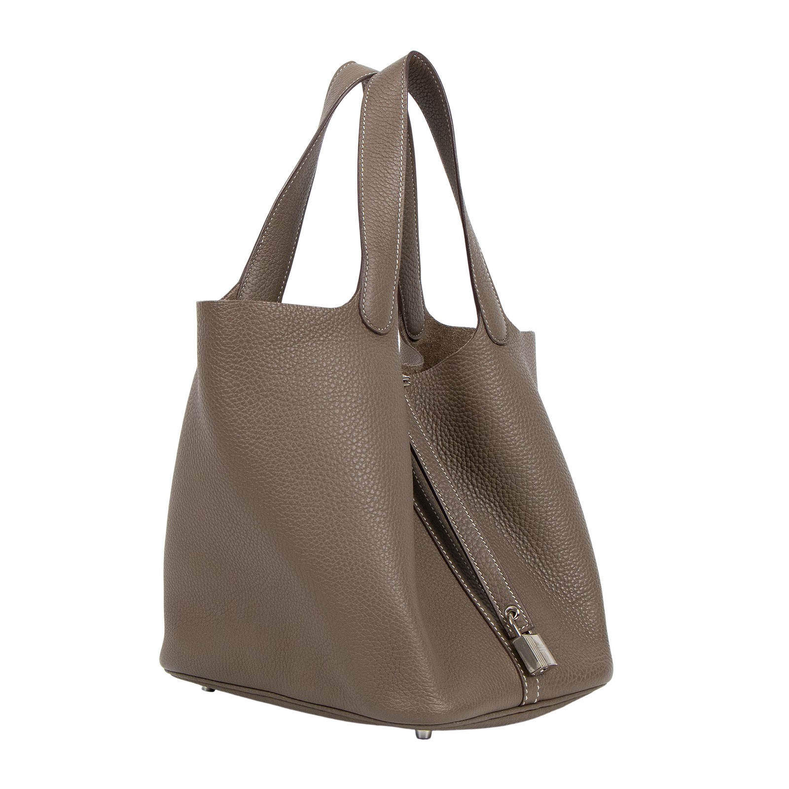 愛馬仕 Hermes Picotin Lock 22 菜籃子包 銀色五金 大象灰 H060991CK18 /H060991CK  防塵袋/鎖組/購買證明