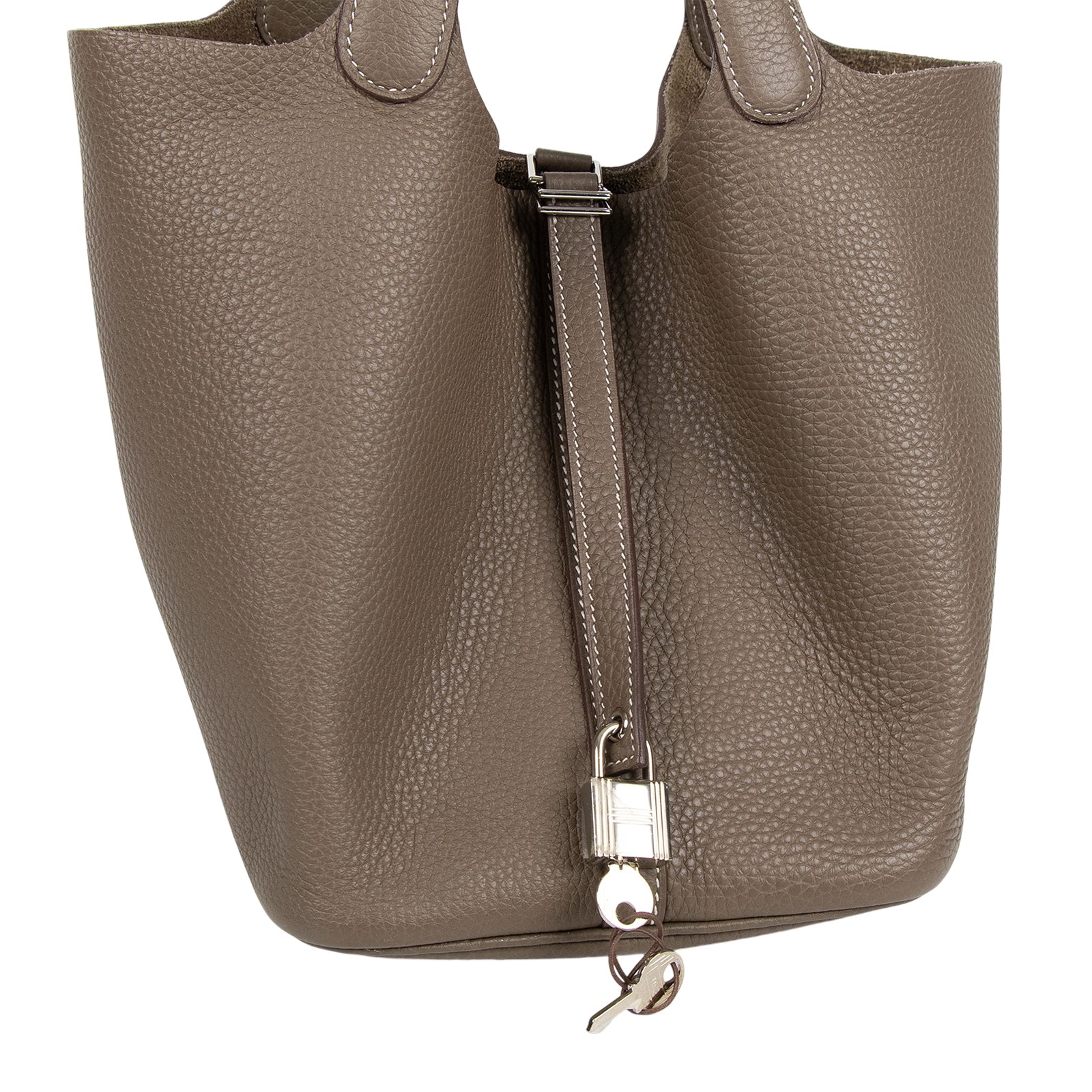 愛馬仕 Hermes Picotin Lock 22 菜籃子包 銀色五金 大象灰 H060991CK18 /H060991CK  防塵袋/鎖組/購買證明