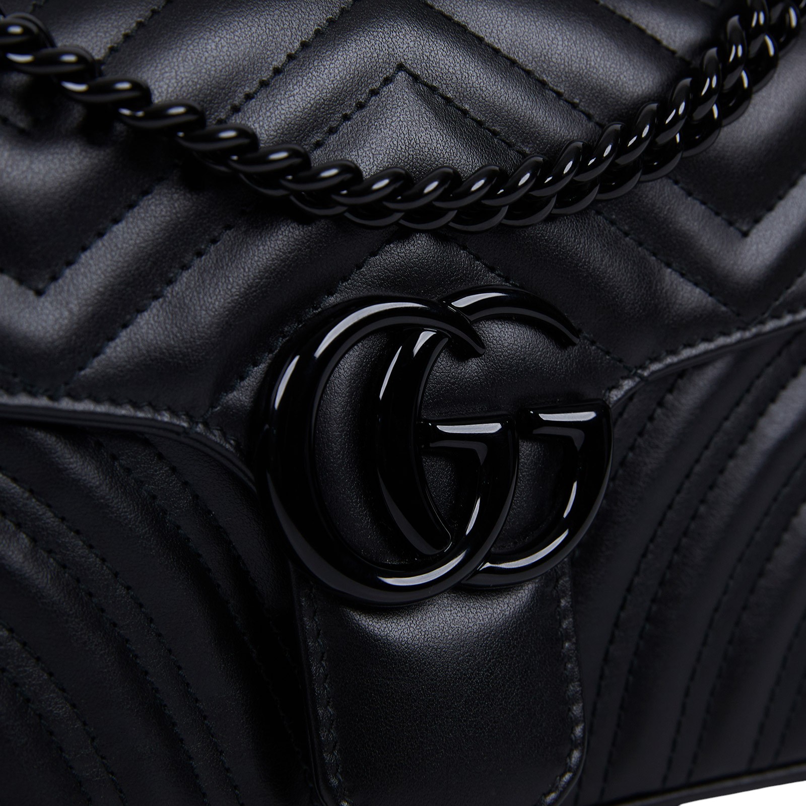 古馳 GUCCI GG Marmont 小型 絎縫 肩揹袋 443497 DTDIT 黑MARMONT 26CM 防塵袋