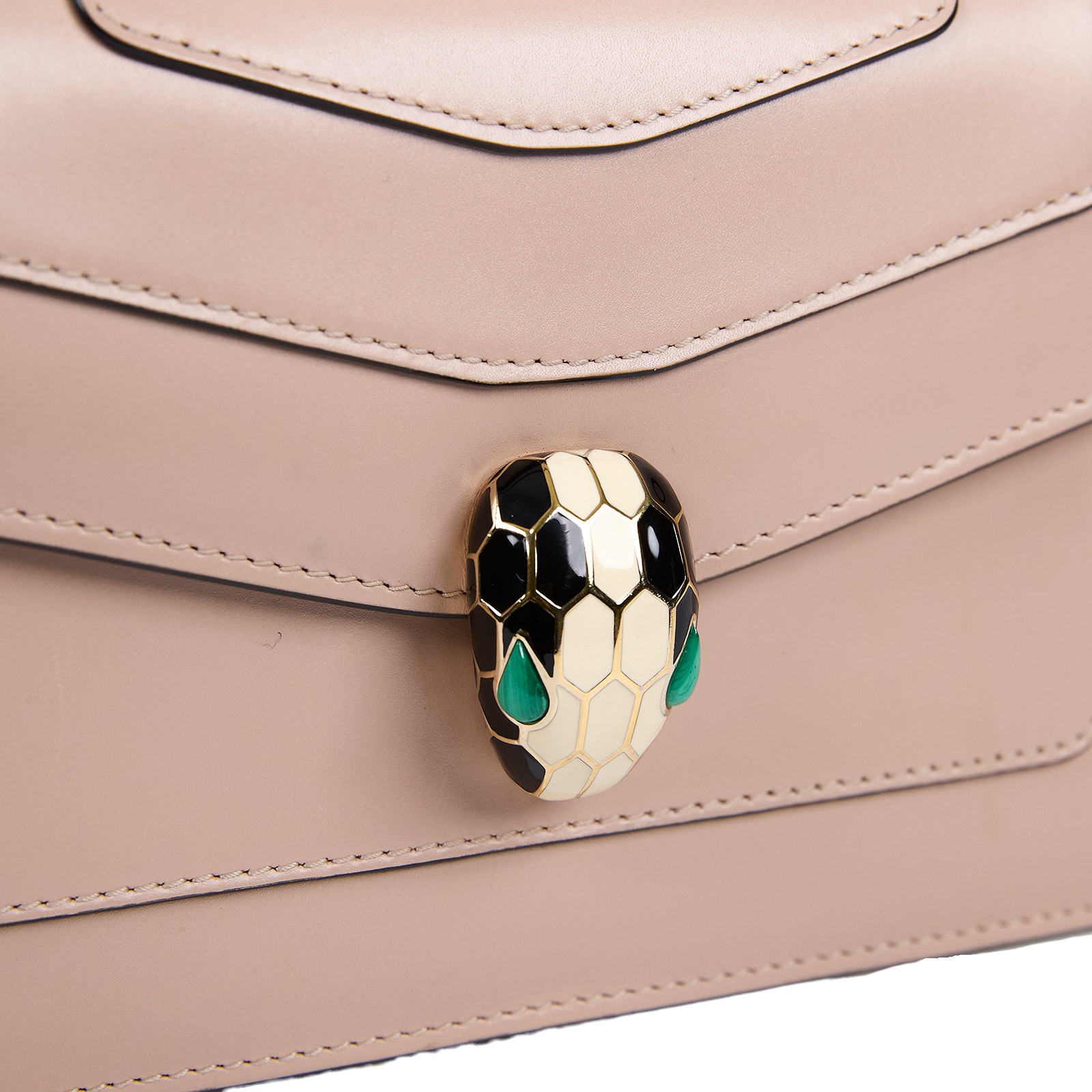 寶格麗 BVLGARI Serpenti Forever 口蓋包 283565 粉蛇頭包 防塵袋