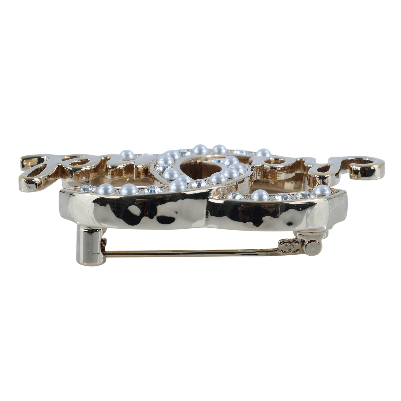 香奈兒 CHANEL 雙C LOGO 品牌 字母 珍珠 胸針 金色 L23B 雙C胸針 無附屬品