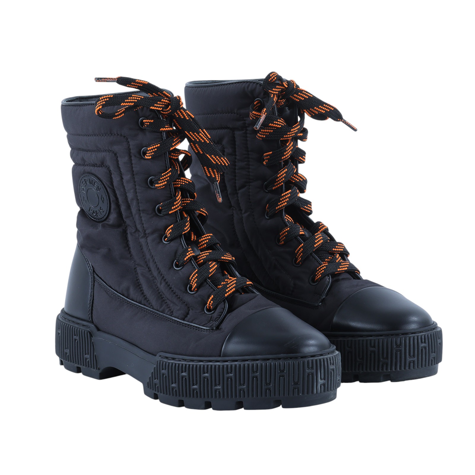 愛馬仕 Hermes Fresh ankle boot 靴子 H232064Zv02380 #38 黑尼龍高筒靴 無附屬品