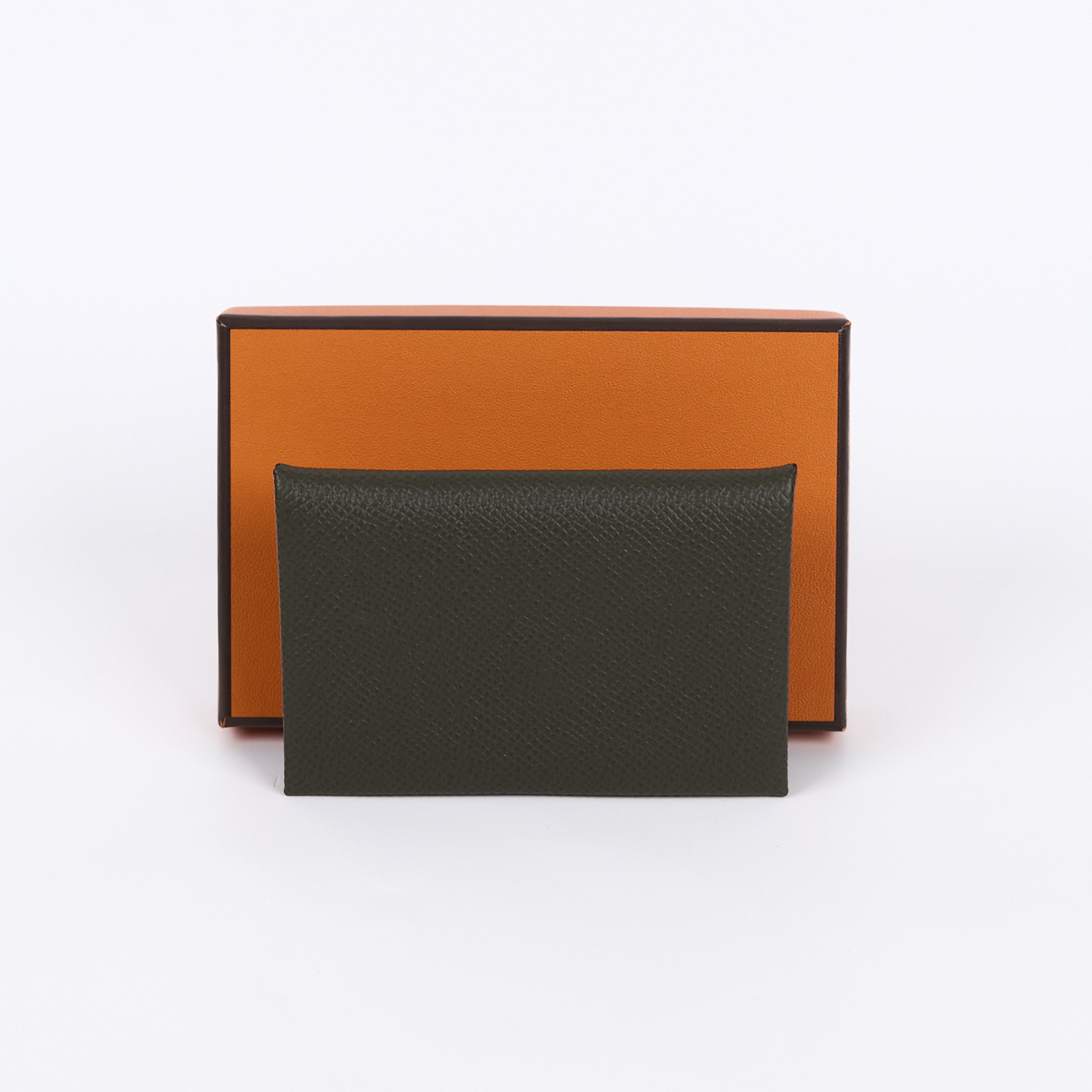 愛馬仕 Hermes Calvi 卡包 CAL Z刻 深綠CALVI 原廠盒子