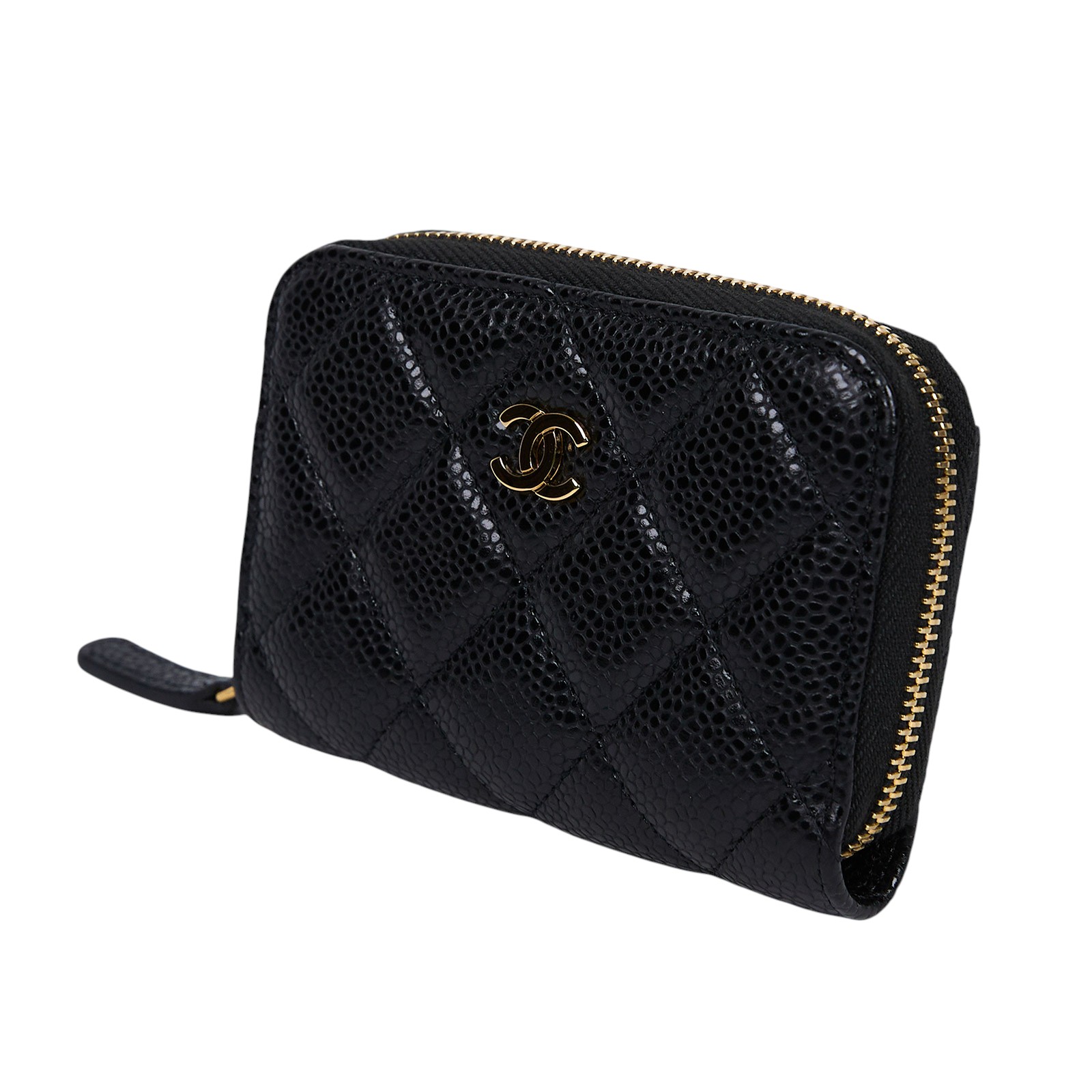 香奈兒 CHANEL 經典 拉鏈 零錢包 錢包 卡夾 AP0216 29開黑荔枝拉鍊卡包 原廠盒子/防塵袋/保證卡