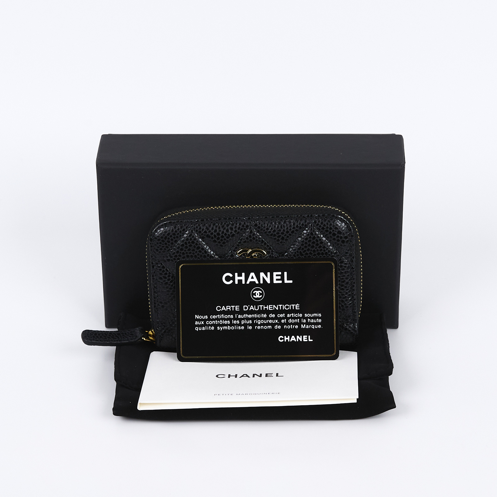 香奈兒 CHANEL 經典 拉鏈 零錢包 錢包 卡夾 AP0216 29開黑荔枝拉鍊卡包 原廠盒子/防塵袋/保證卡