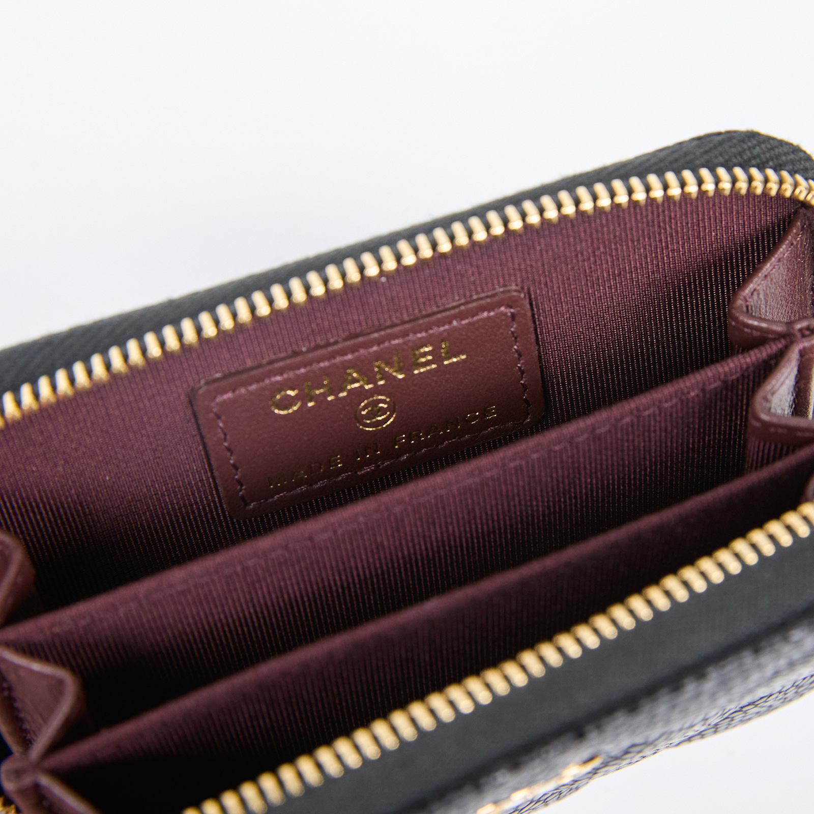 香奈兒 CHANEL 經典 拉鏈 零錢包 錢包 卡夾 AP0216 29開黑荔枝拉鍊卡包 原廠盒子/防塵袋/保證卡