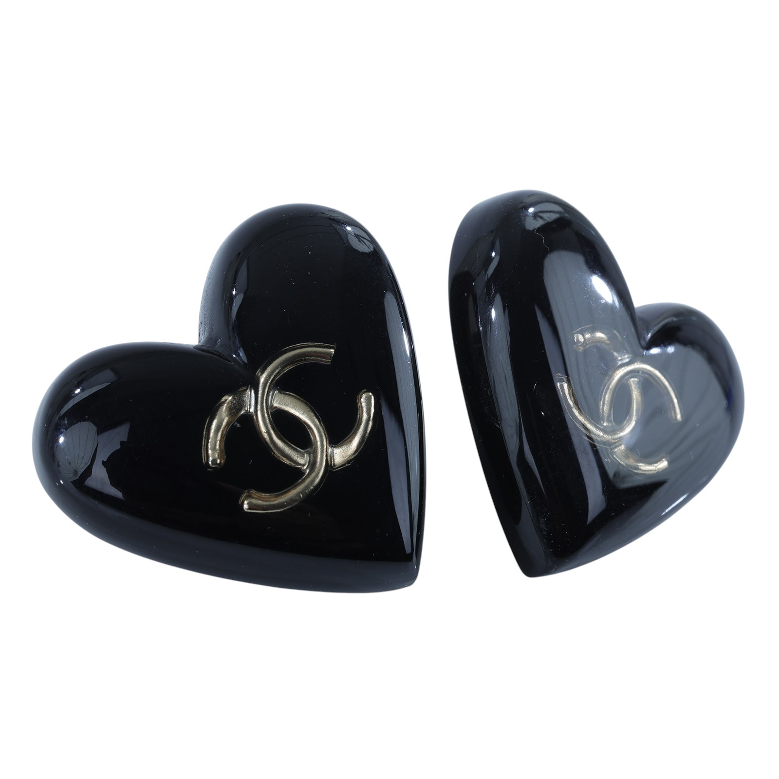 香奈兒 CHANEL 雙C LOGO 愛心 耳環 黑色 B18 B 黑愛心耳環 無附屬品