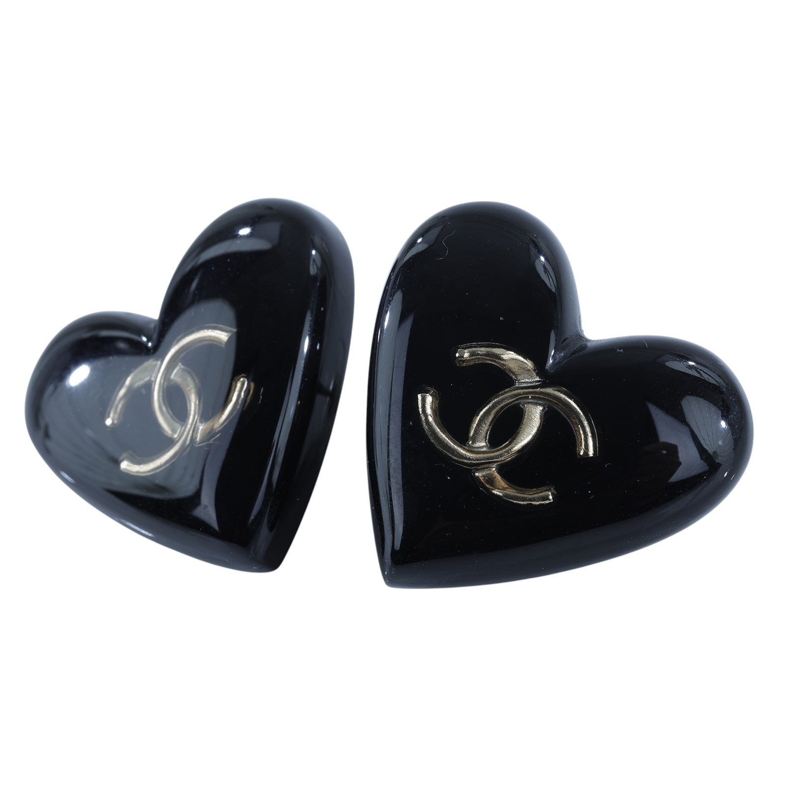 香奈兒 CHANEL 雙C LOGO 愛心 耳環 黑色 B18 B 黑愛心耳環 無附屬品