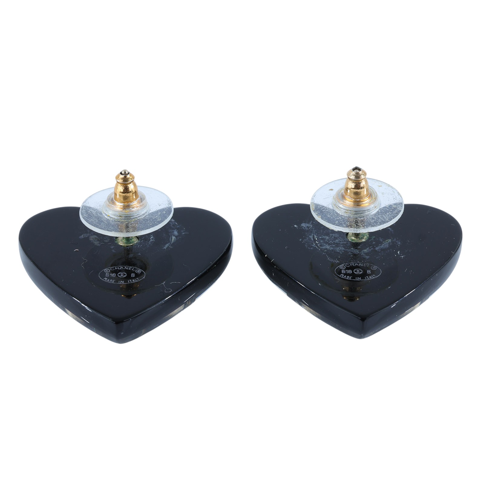 香奈兒 CHANEL 雙C LOGO 愛心 耳環 黑色 B18 B 黑愛心耳環 無附屬品