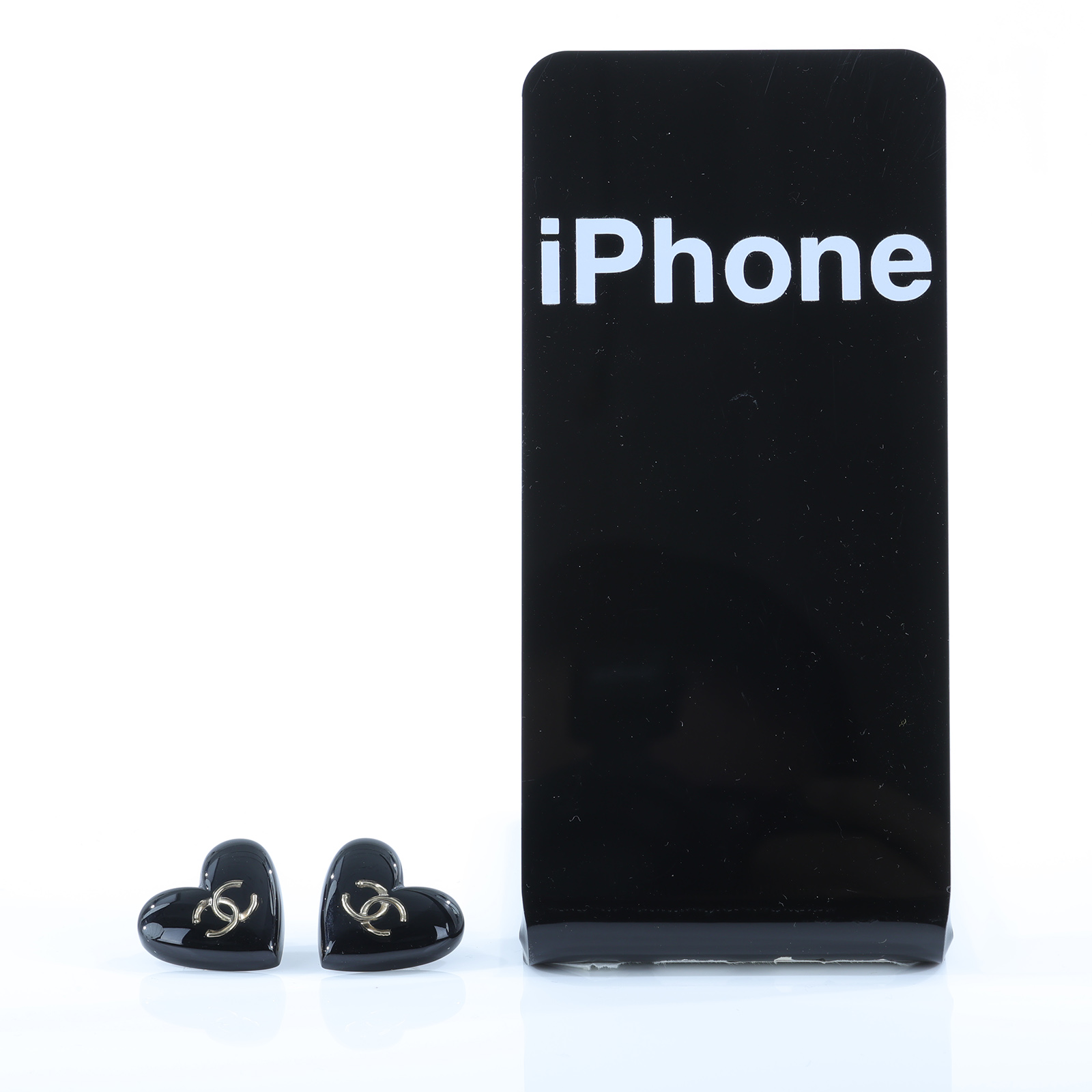 香奈兒 CHANEL 雙C LOGO 愛心 耳環 黑色 B18 B 黑愛心耳環 無附屬品