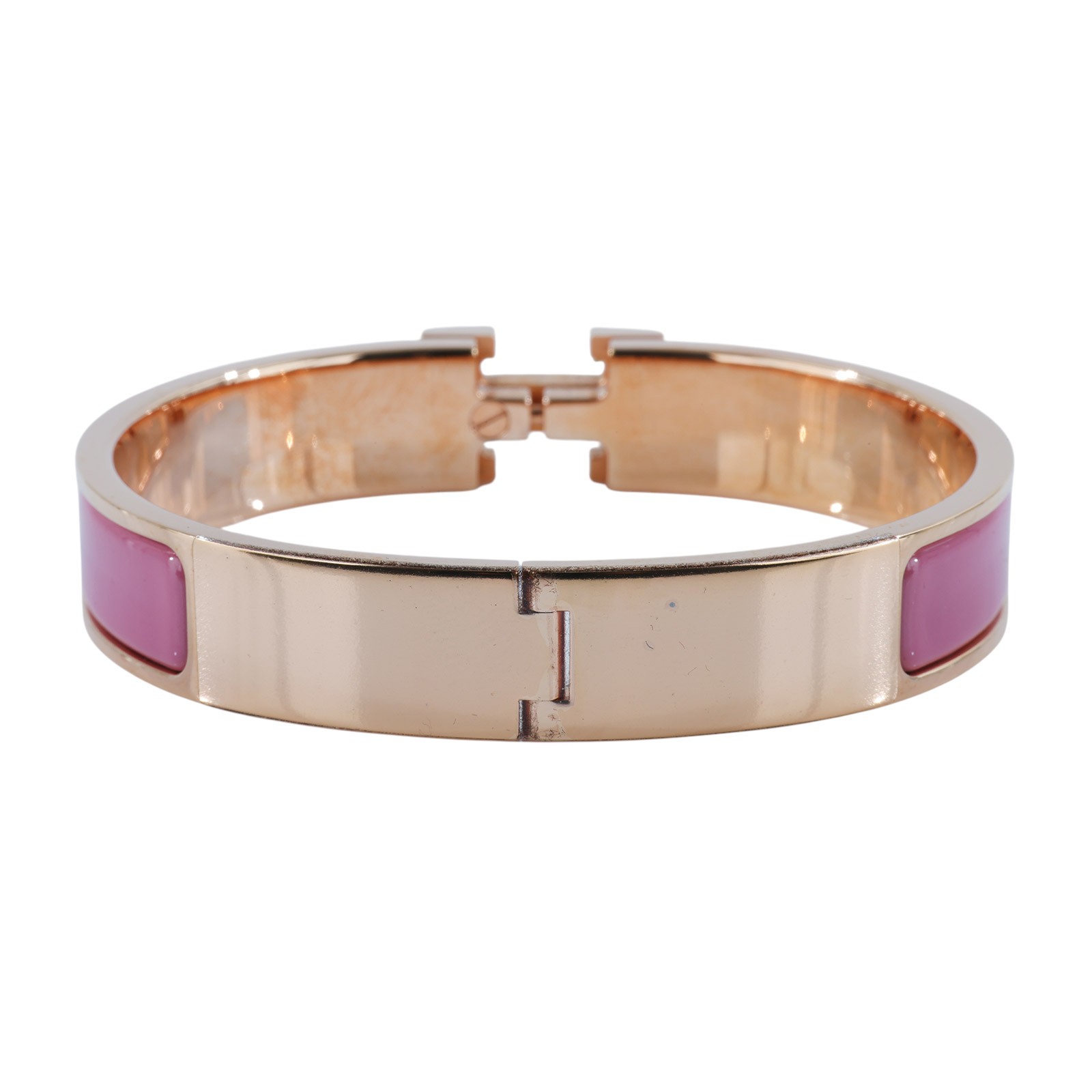 愛馬仕 Hermes Clic H GM 手環 灰粉色 H700001FO4VGM F1 01 25 粉紫琺瑯手環 原廠盒子/防塵袋