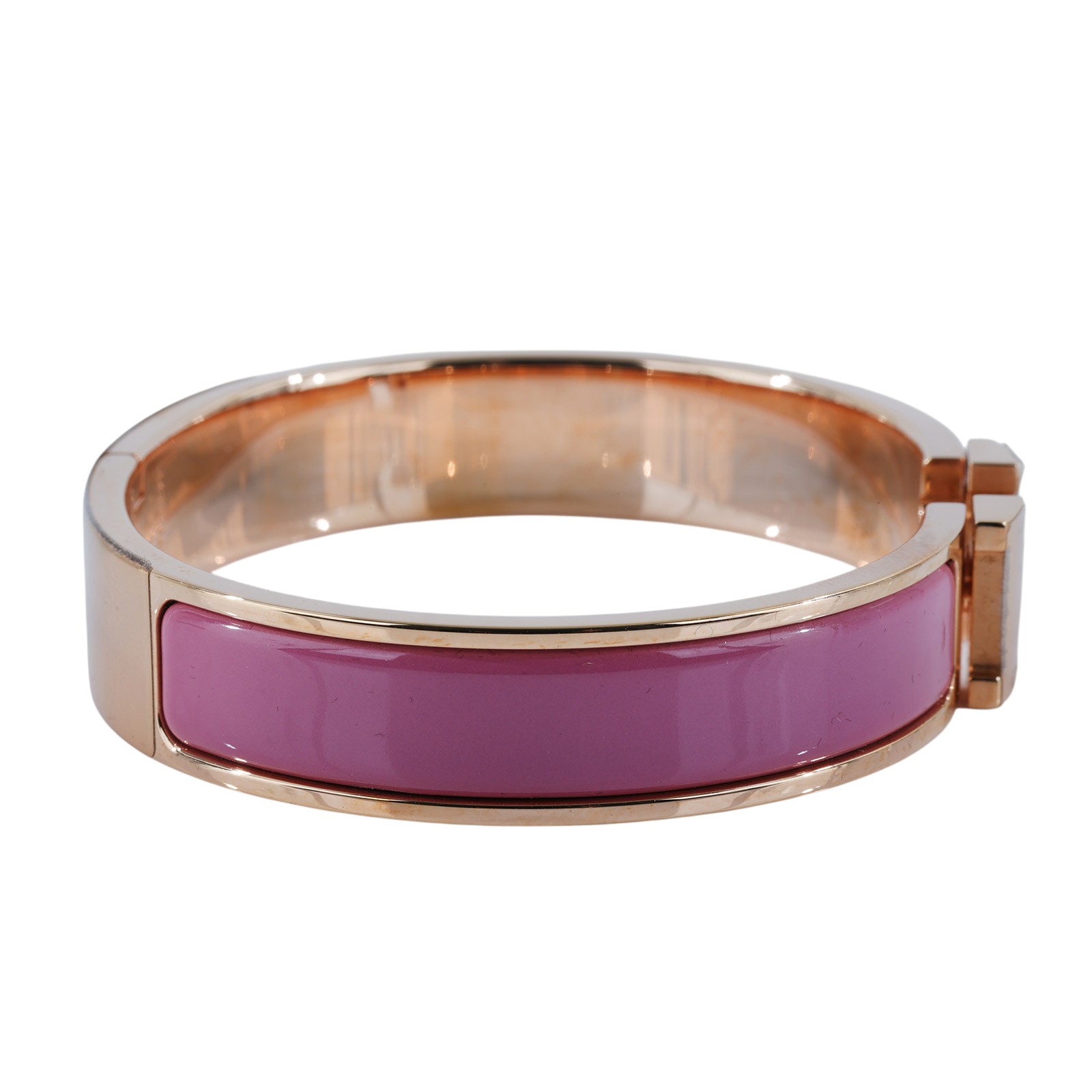 愛馬仕 Hermes Clic H GM 手環 灰粉色 H700001FO4VGM F1 01 25 粉紫琺瑯手環 原廠盒子/防塵袋