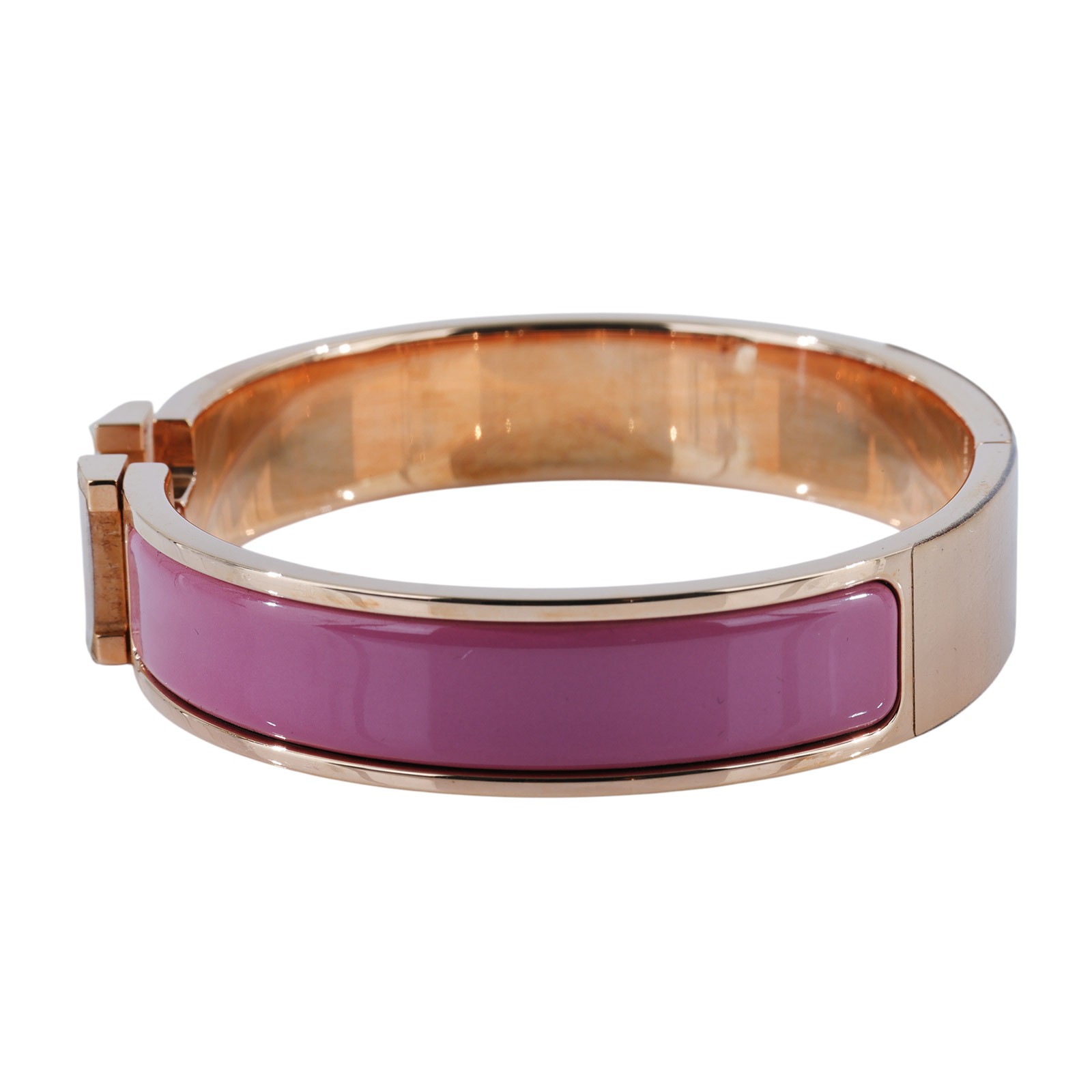 愛馬仕 Hermes Clic H GM 手環 灰粉色 H700001FO4VGM F1 01 25 粉紫琺瑯手環 原廠盒子/防塵袋