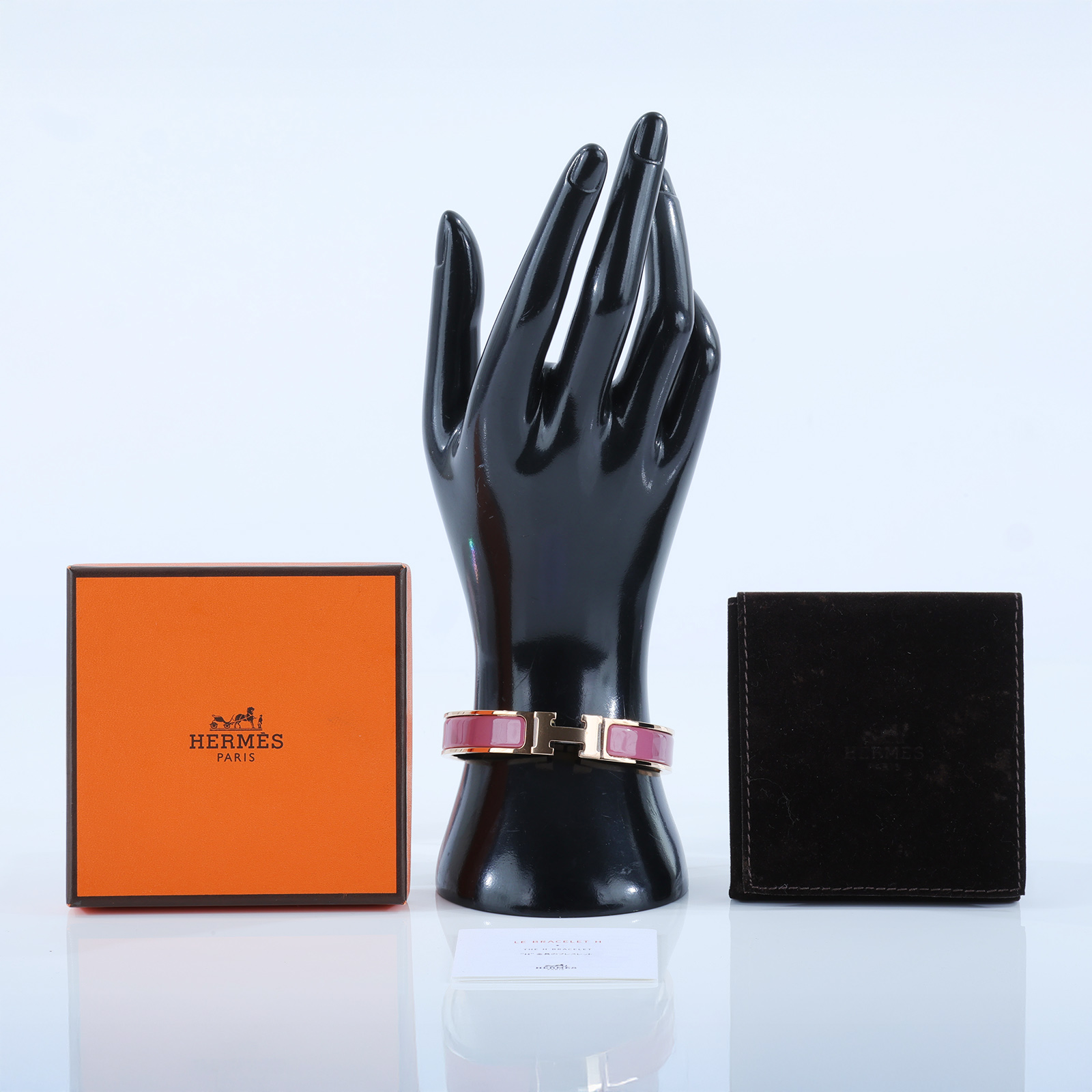 愛馬仕 Hermes Clic H GM 手環 灰粉色 H700001FO4VGM F1 01 25 粉紫琺瑯手環 原廠盒子/防塵袋