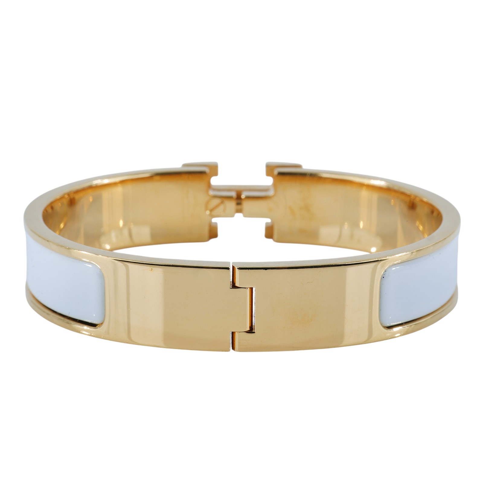 愛馬仕 Hermes Clic H PM 手環 白色 H700001Fv31PM /F1 01 26 白琺瑯手環 原廠盒子/防塵袋/國外購買證明影本