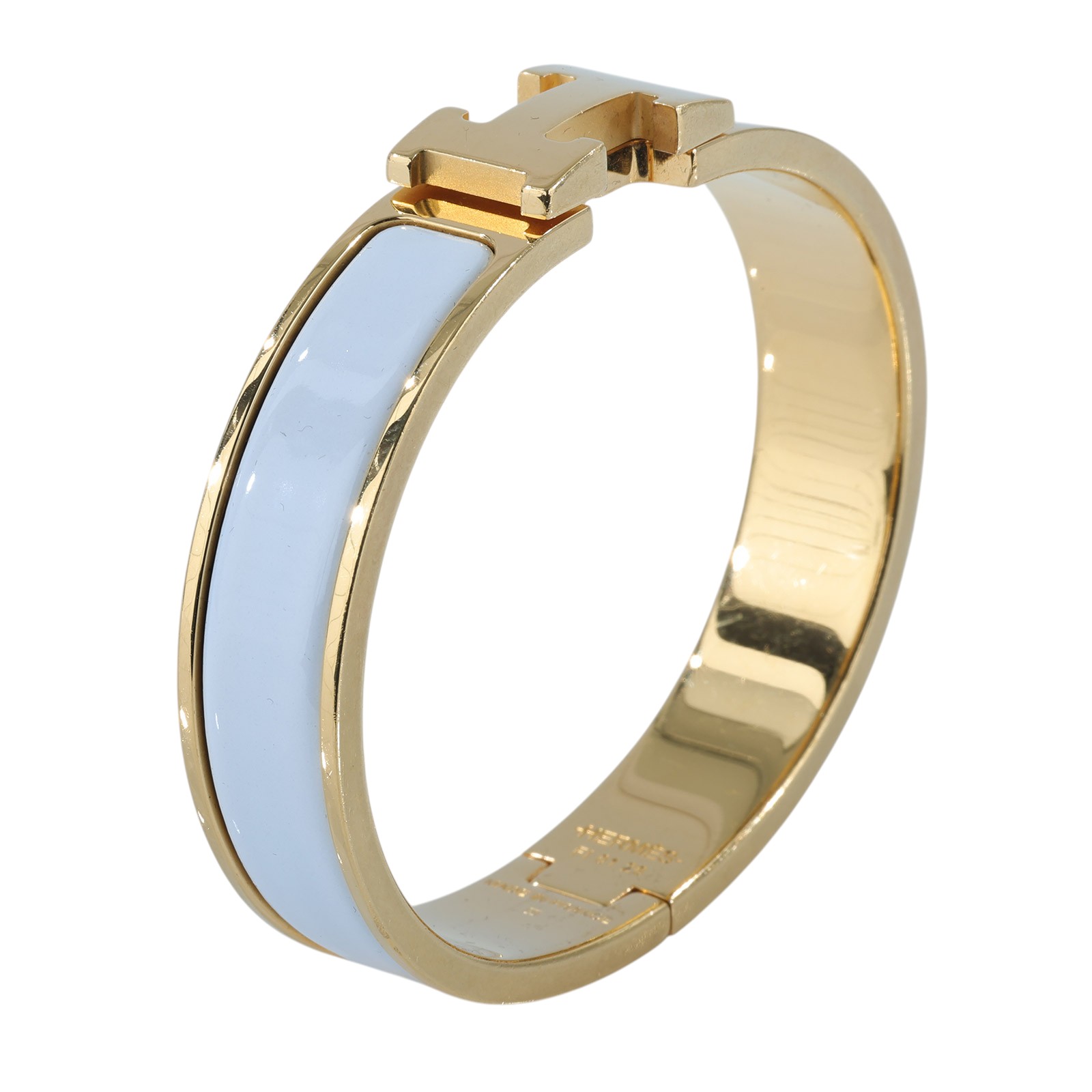 愛馬仕 Hermes Clic H PM 手環 白色 H700001Fv31PM /F1 01 26 白琺瑯手環 原廠盒子/防塵袋/國外購買證明影本