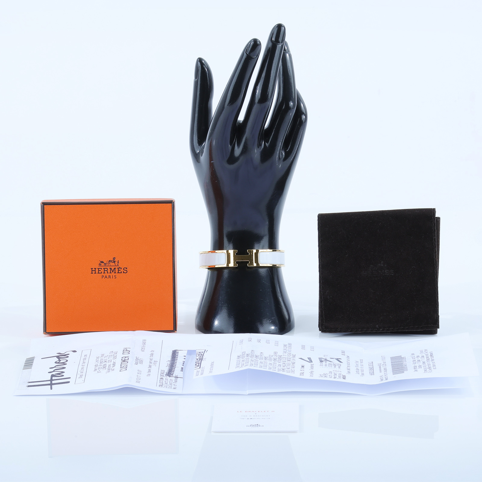 愛馬仕 Hermes Clic H PM 手環 白色 H700001Fv31PM /F1 01 26 白琺瑯手環 原廠盒子/防塵袋/國外購買證明影本