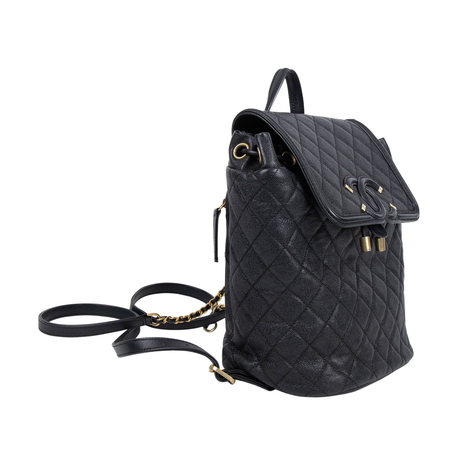 香奈兒 CHANEL Filigree Matelasse 背包 A57090 25開黑荔枝FILIGREE後背包 防塵袋/保證卡