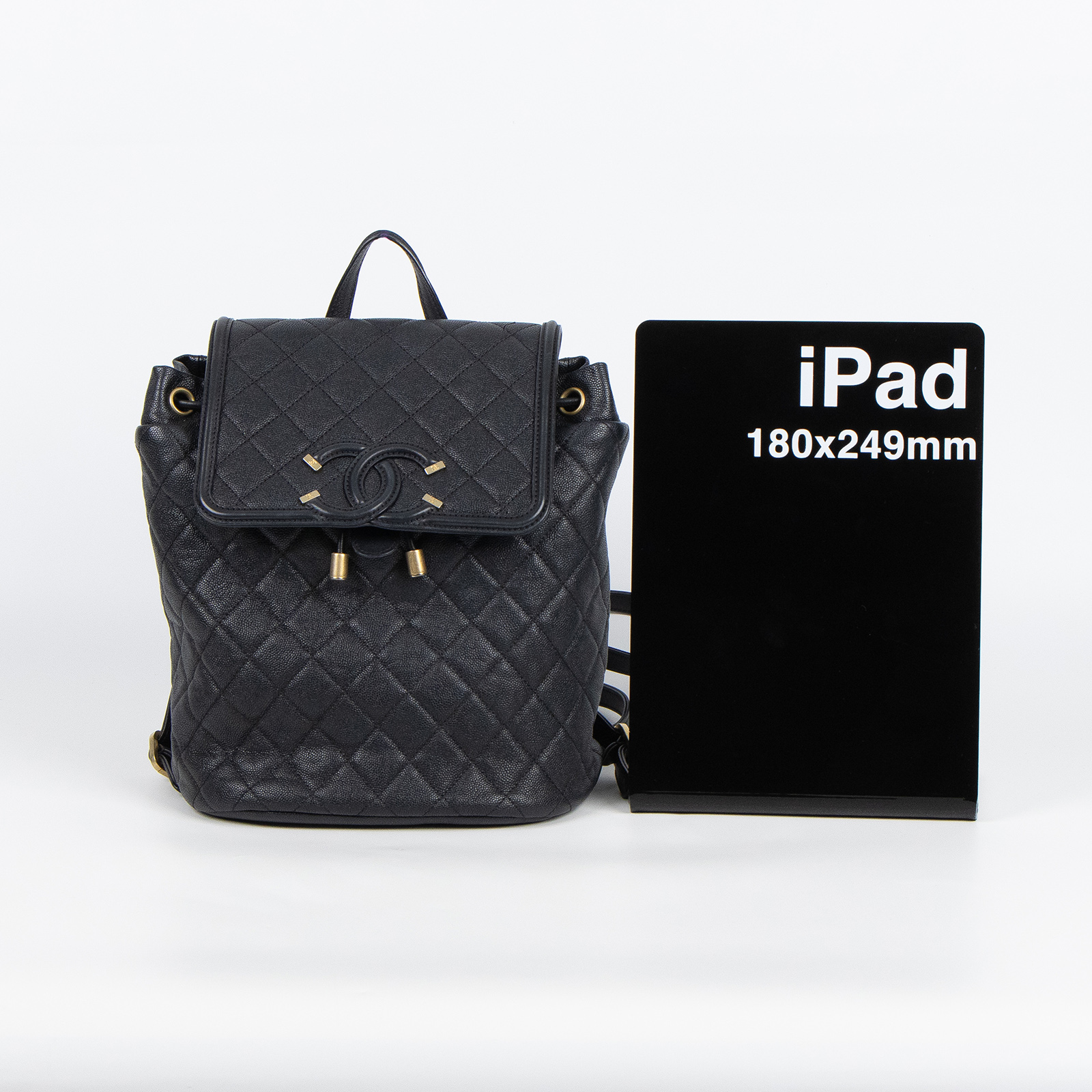 香奈兒 CHANEL Filigree Matelasse 背包 A57090 25開黑荔枝FILIGREE後背包 防塵袋/保證卡