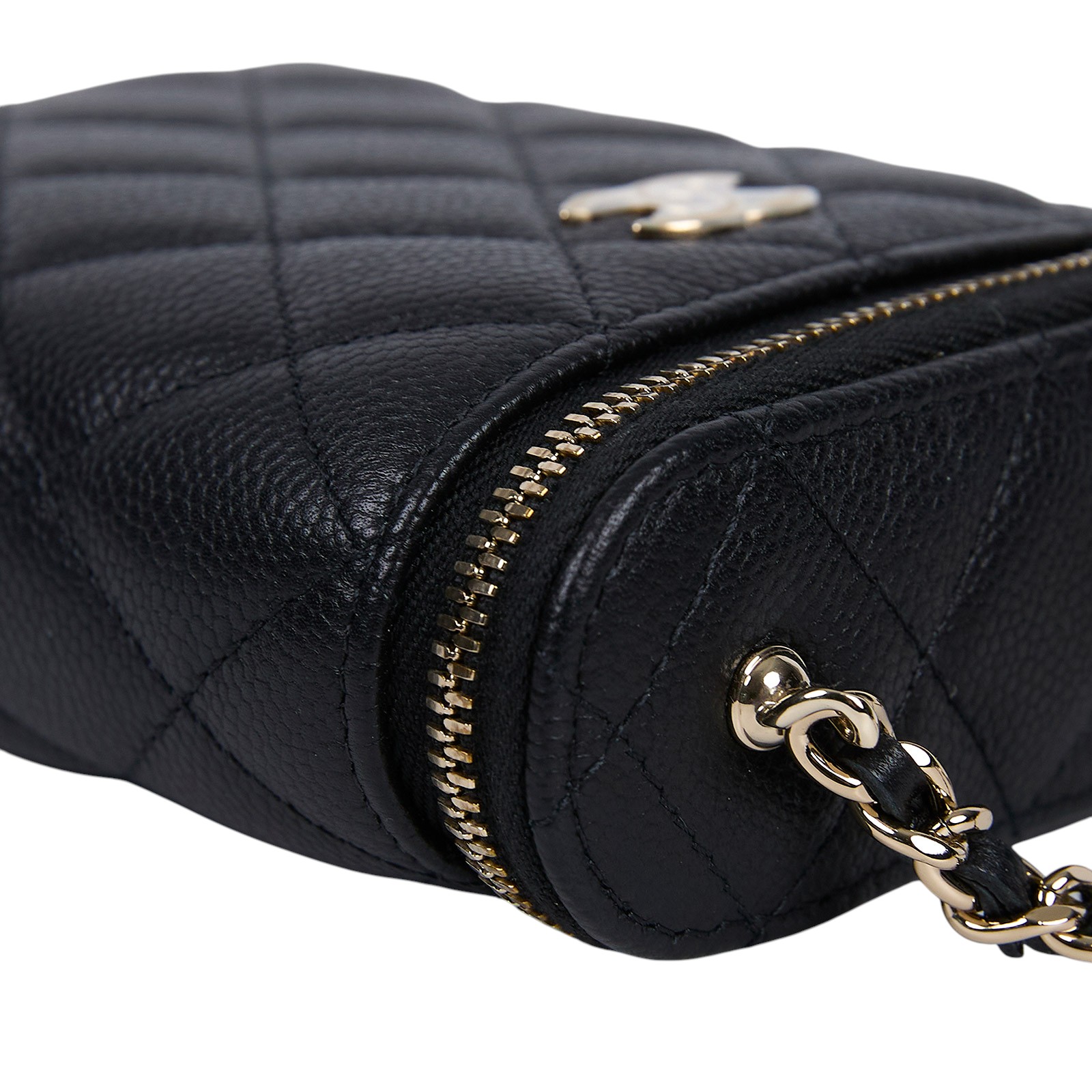 香奈兒 CHANEL 32開 荔枝 牛皮 皮穿鍊 化妝盒 迷你包 菸盒包 黑色 AP2195 32開黑荔枝鍊條小廢包 原廠盒子/防塵袋/保證卡