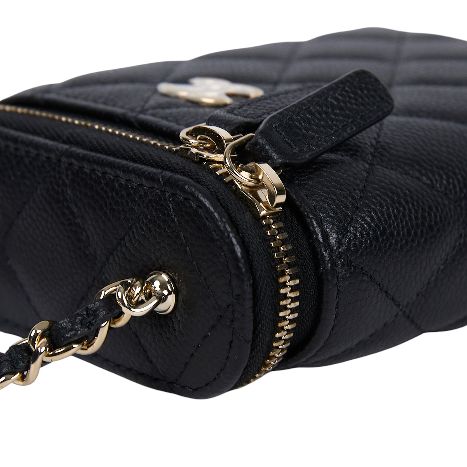 香奈兒 CHANEL 32開 荔枝 牛皮 皮穿鍊 化妝盒 迷你包 菸盒包 黑色 AP2195 32開黑荔枝鍊條小廢包 原廠盒子/防塵袋/保證卡