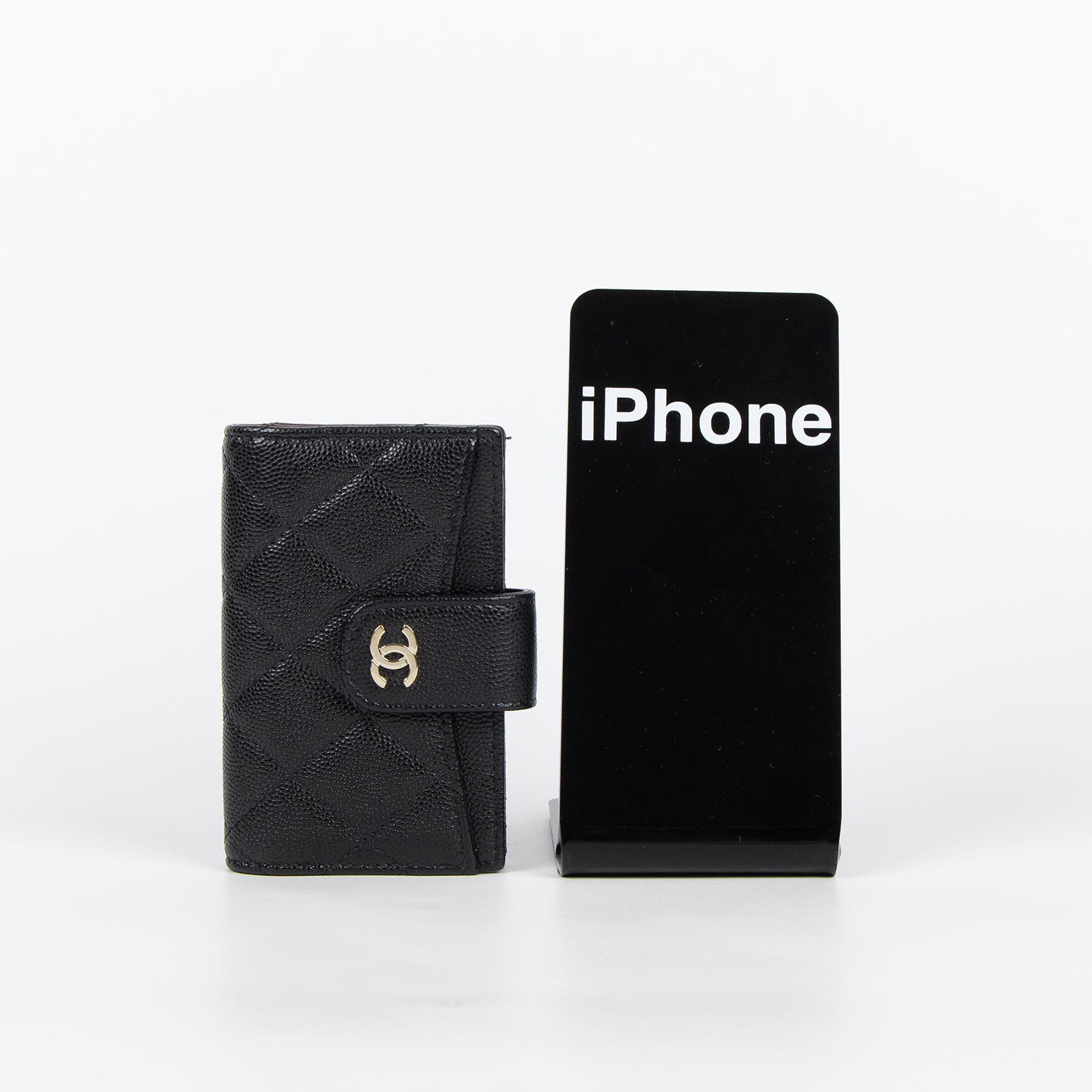 香奈兒 CHANEL 雙C 菱格紋 卡包 AP1991 30開黑荔枝卡包 原廠盒子/防塵袋