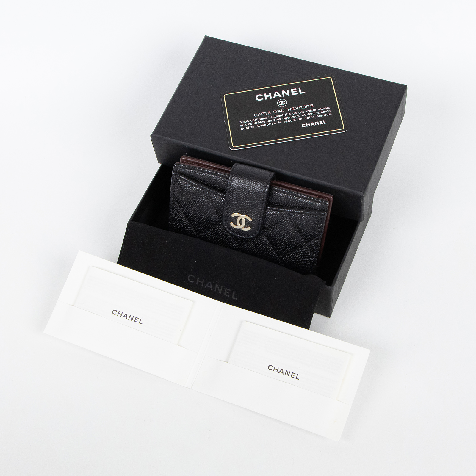 香奈兒 CHANEL 雙C 菱格紋 卡包 AP1991 30開黑荔枝卡包 原廠盒子/防塵袋
