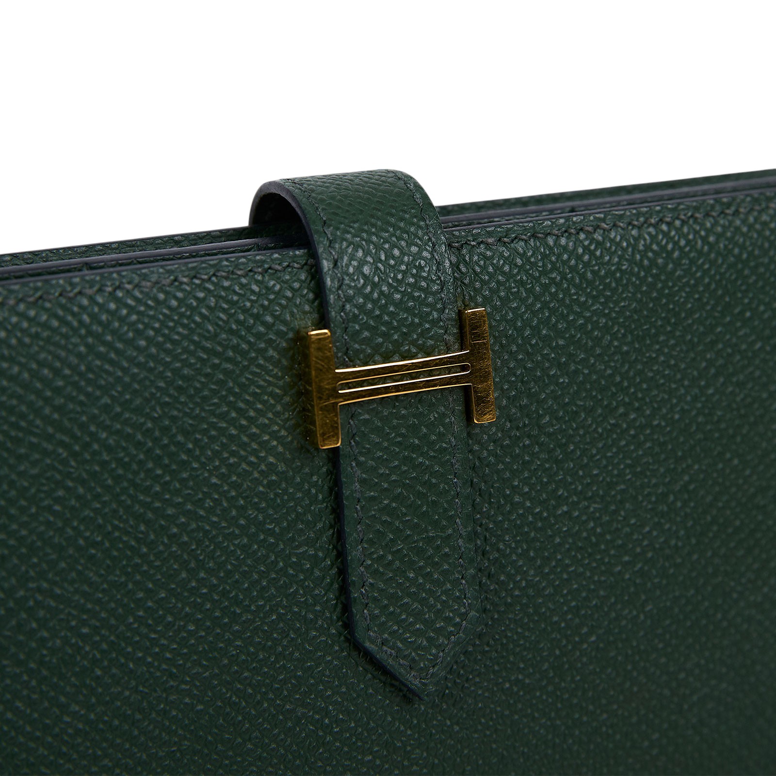 愛馬仕 Hermes Bearn Soufflet 長夾 金色五金 英國綠色 H039785CC20 /B刻  原廠盒子/購買證明
