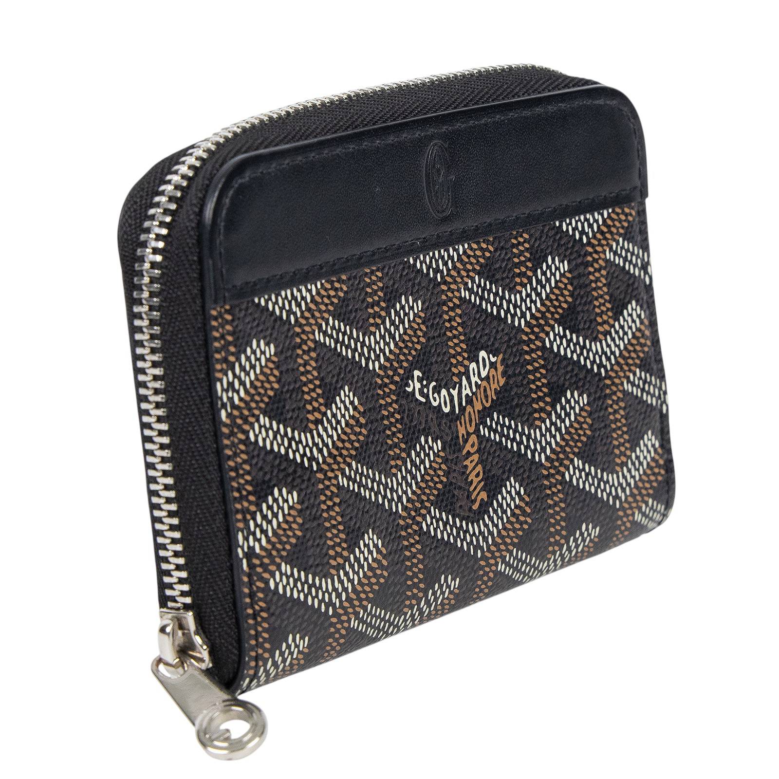 高雅德 GOYARD Matignon Mini Wallet 錢包 拉鍊 短夾 MATIGNMINTY 黑拉鍊卡包　汚 無附屬品