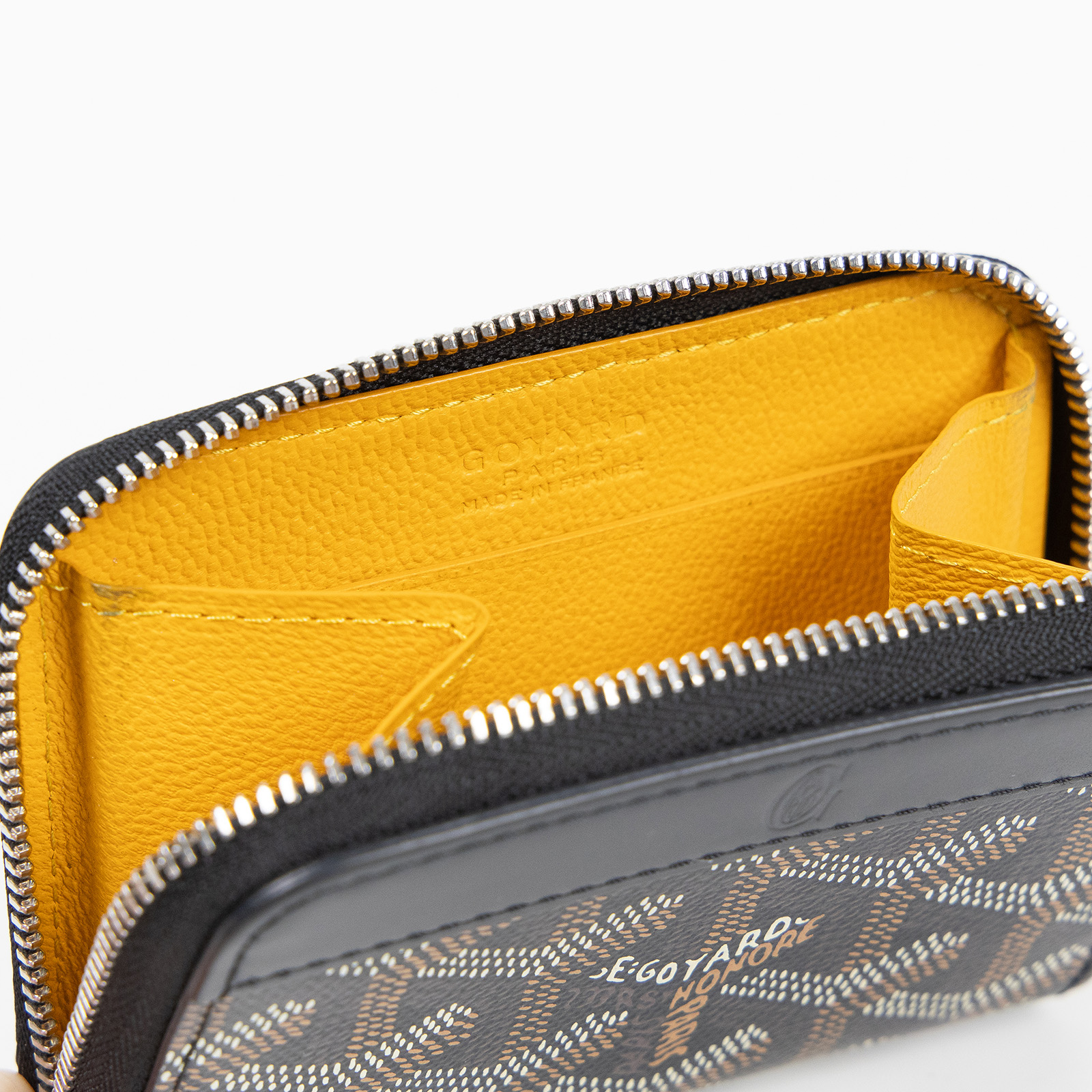 高雅德 GOYARD Matignon Mini Wallet 錢包 拉鍊 短夾 MATIGNMINTY 黑拉鍊卡包　汚 無附屬品