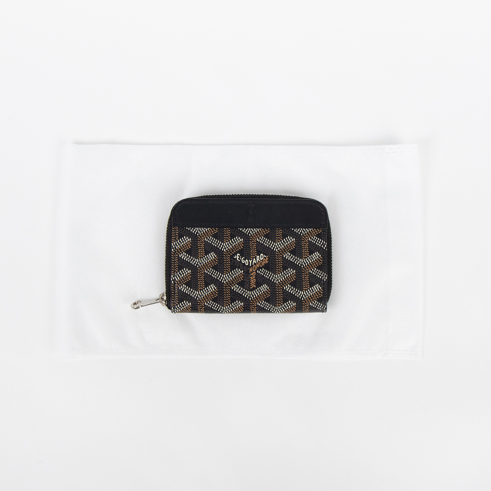 高雅德 GOYARD Matignon Mini Wallet 錢包 拉鍊 短夾 MATIGNMINTY 黑拉鍊卡包　汚 無附屬品